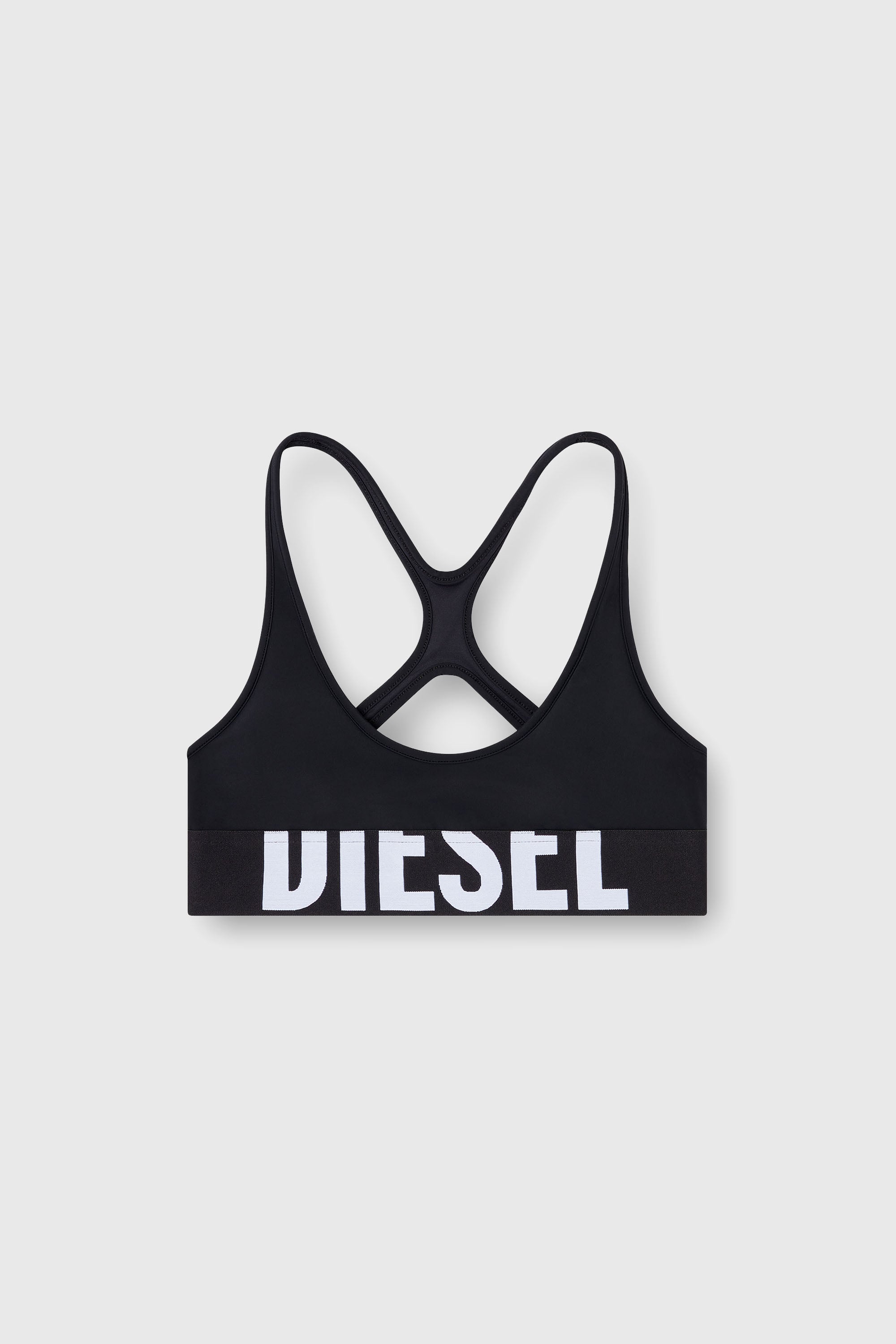 Diesel - ALLISON-D-POP, Damen Sport-BH aus Mikrofaser mit Cut-off-Logo in Schwarz - 1