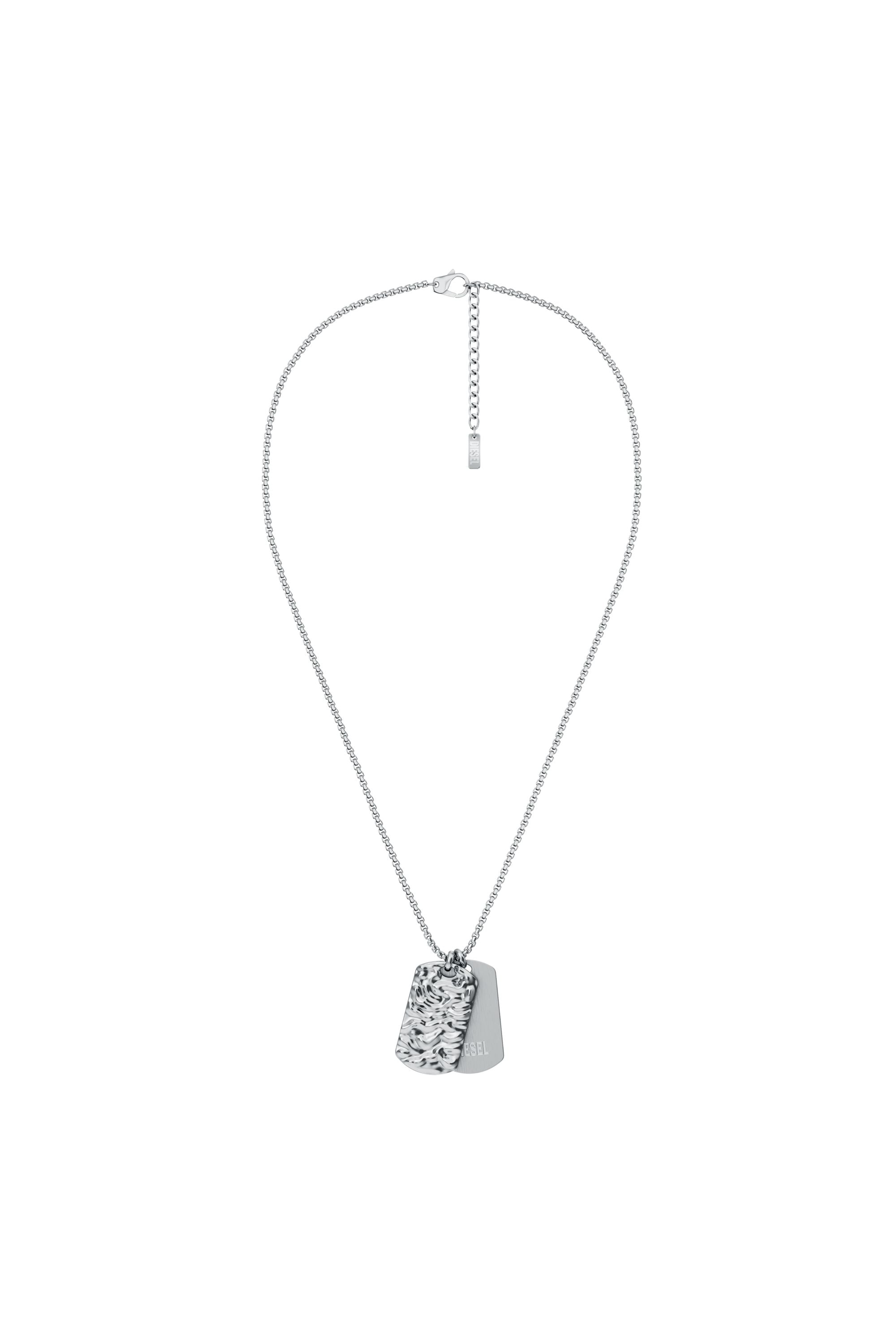 Diesel - DX1735040, Unisex Dog-Tag-Halskette aus Edelstahl in Silber - 1