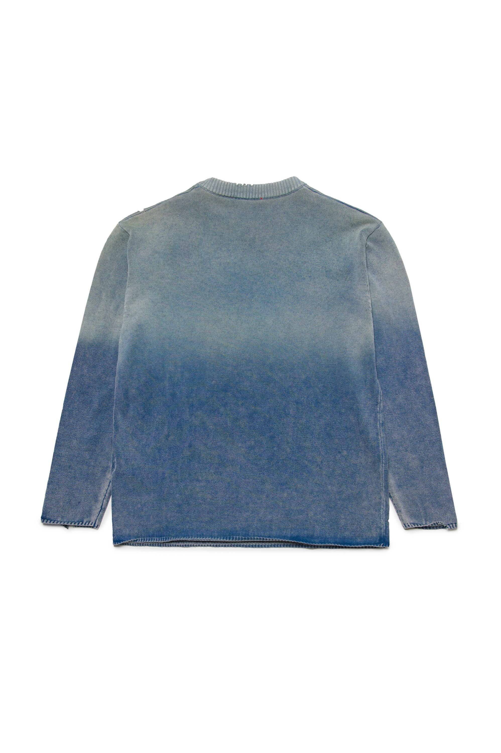 Diesel - KSUDDIS OVER, Man Distressed sweatshirt with colour spray in Blue - Image 2