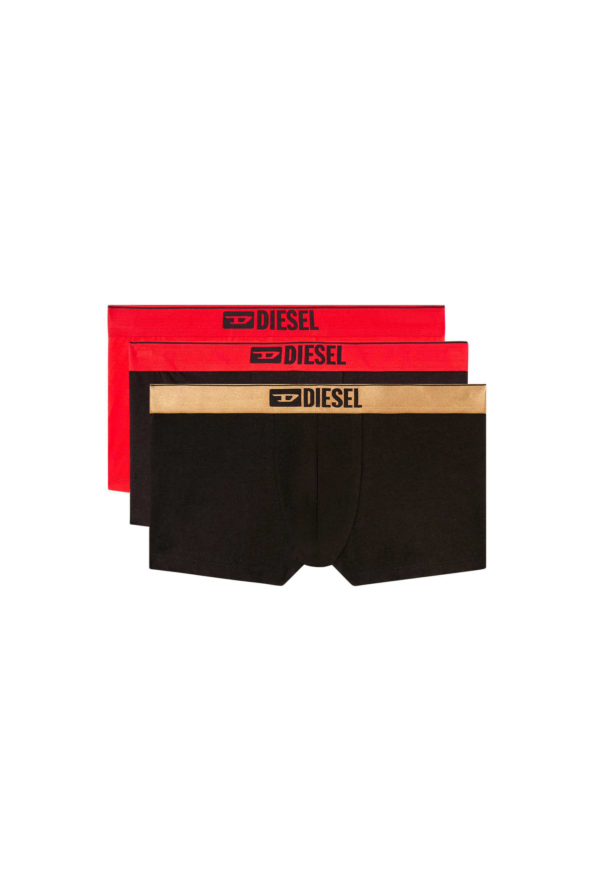 Diesel - DAMIEN-GFT-3PACK, Herren Metallic-Retropants im Dreierpack in Schwarz/Rot - 1