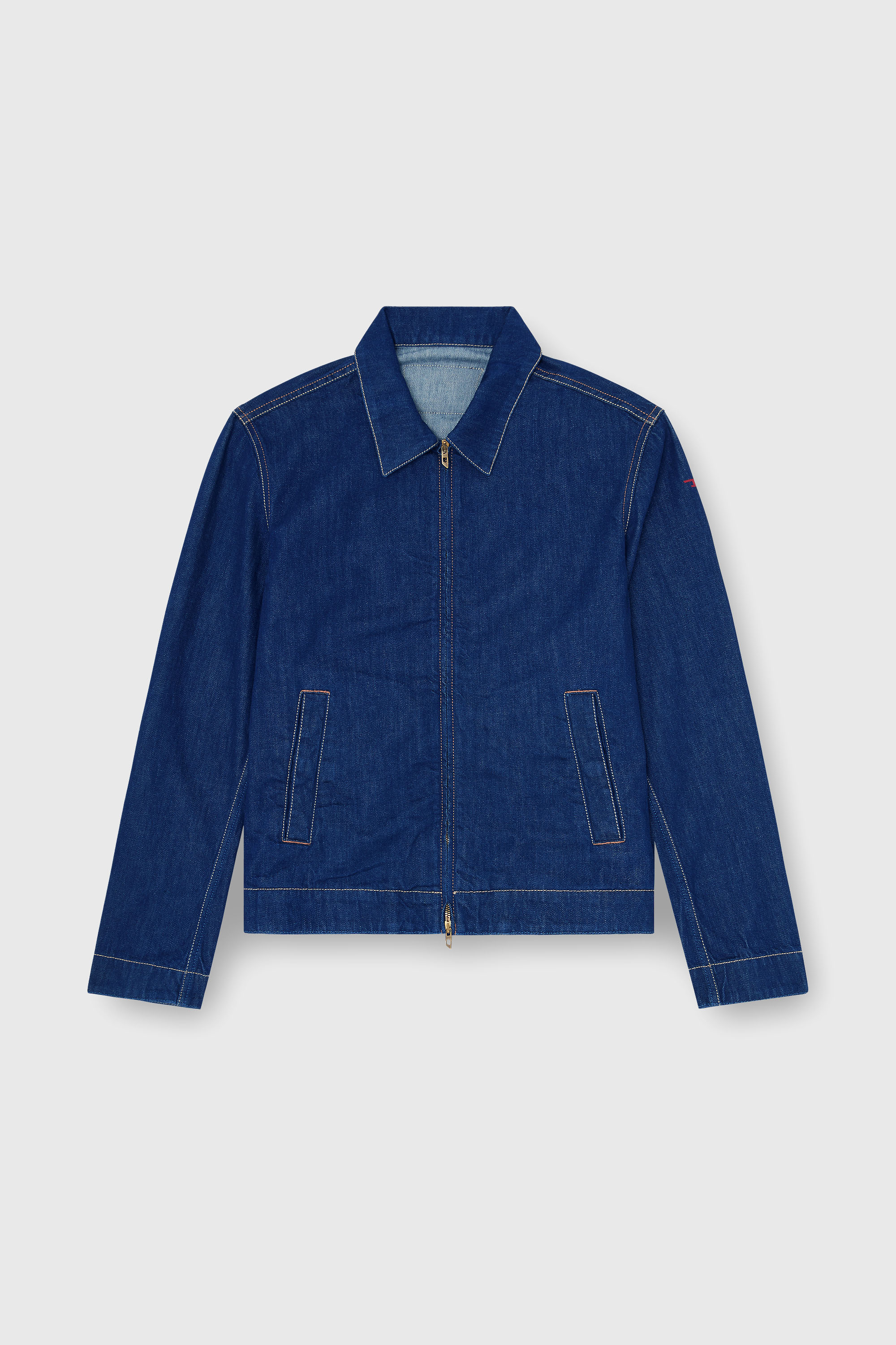 Diesel - D-ROHE, Herren Coach-Jacke aus rinse denim in Mittelblau - 1