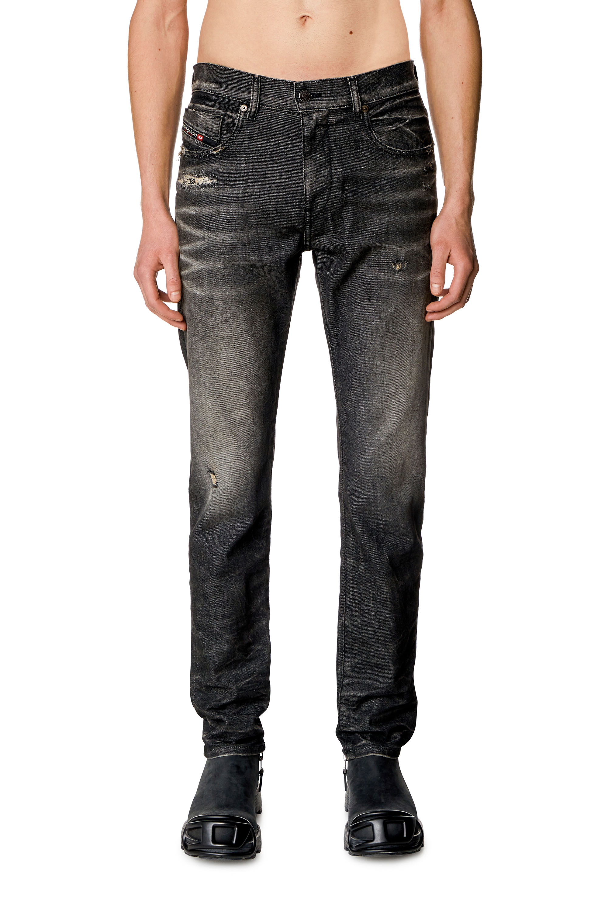 Diesel - Slim Jeans 2019 D-Strukt 09H51, Schwarz/Dunkelgrau - Image 1