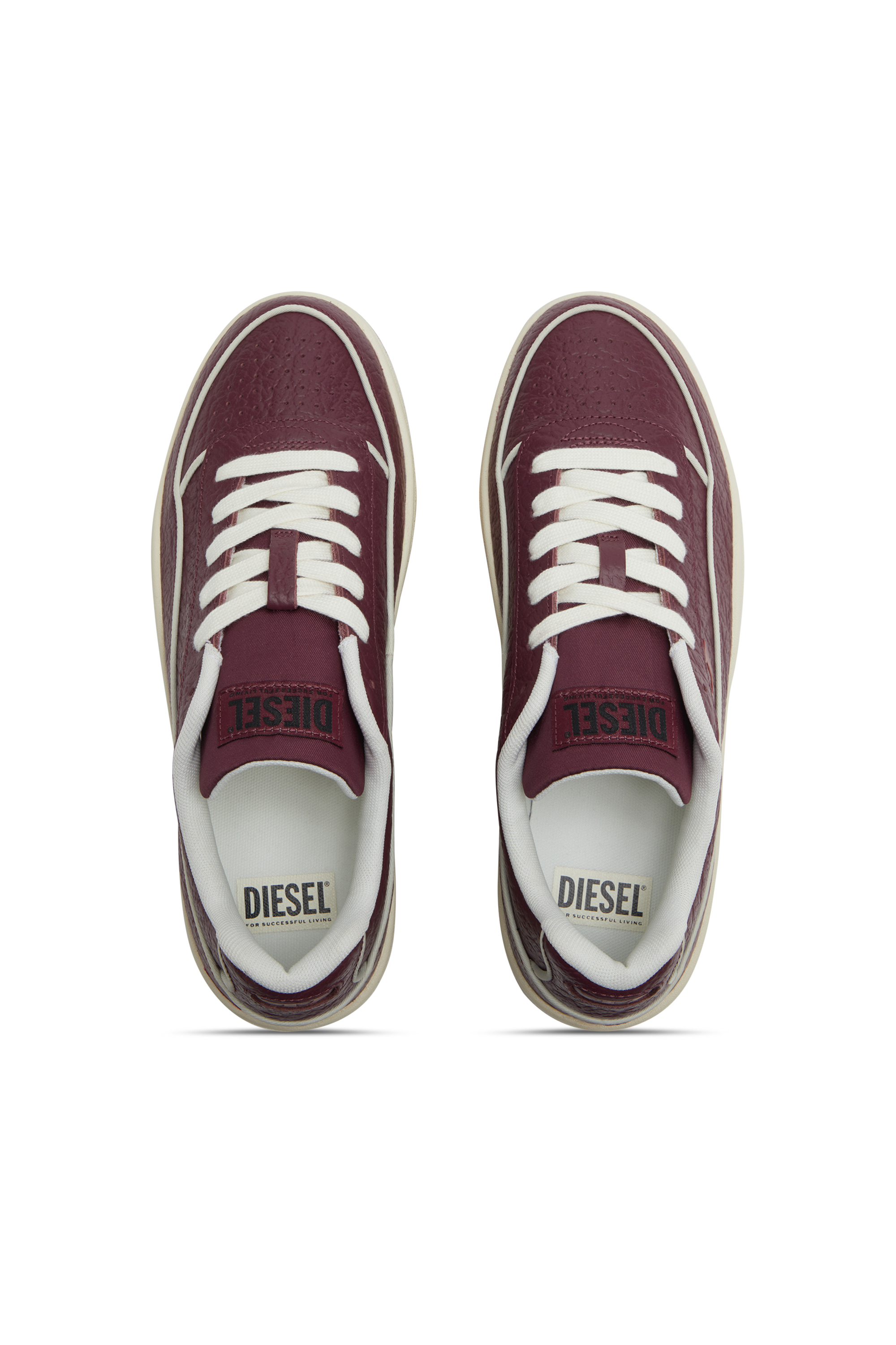 Diesel - S-TRACKER-D LOW, Herren S-Tracker-D-Sneakers aus strukturiertem Leder in Burgunderrot - 4