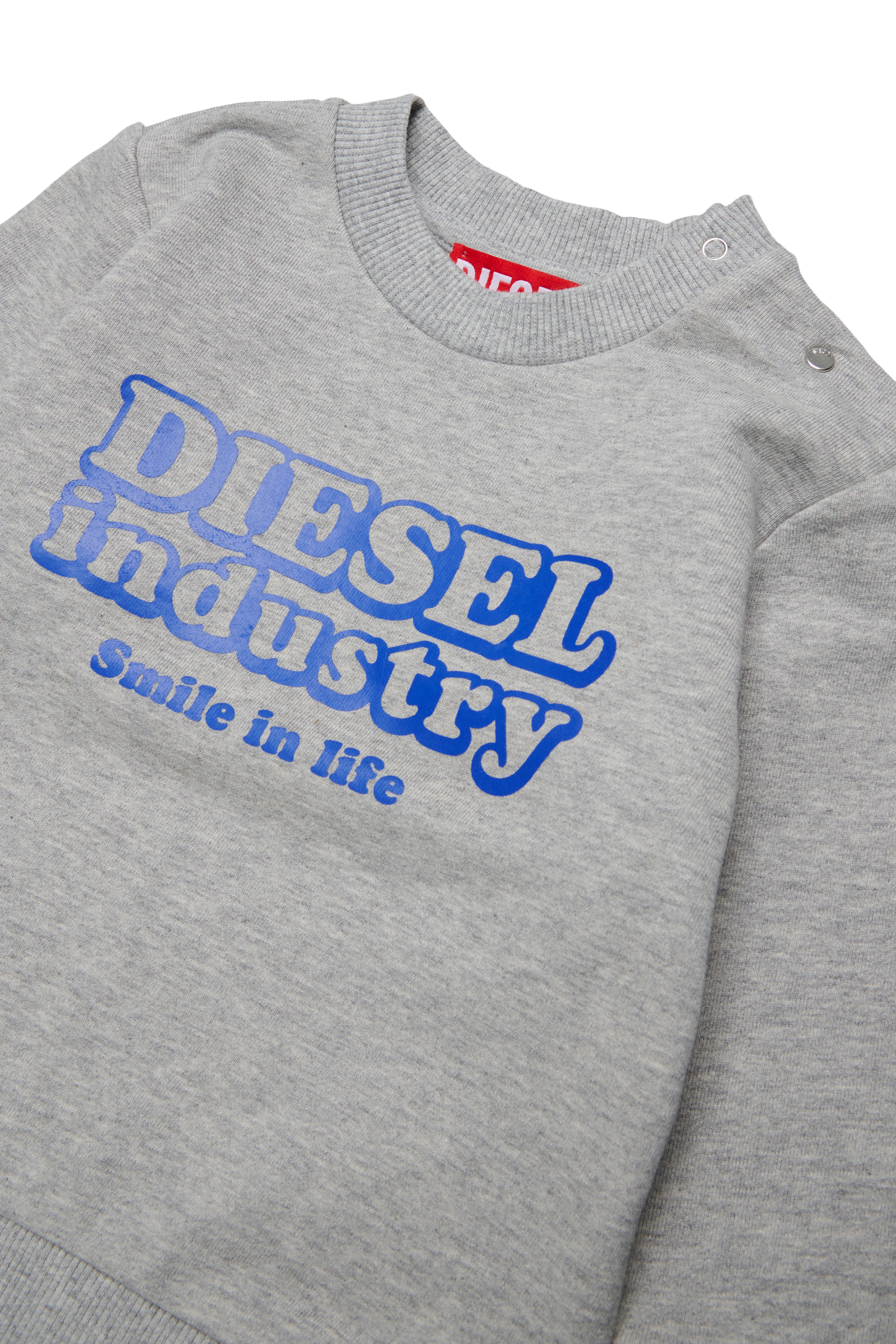 Diesel - SLODIMB, Herren Baumwoll-Sweatshirt mit Diesel Industry Print in Grau - 3