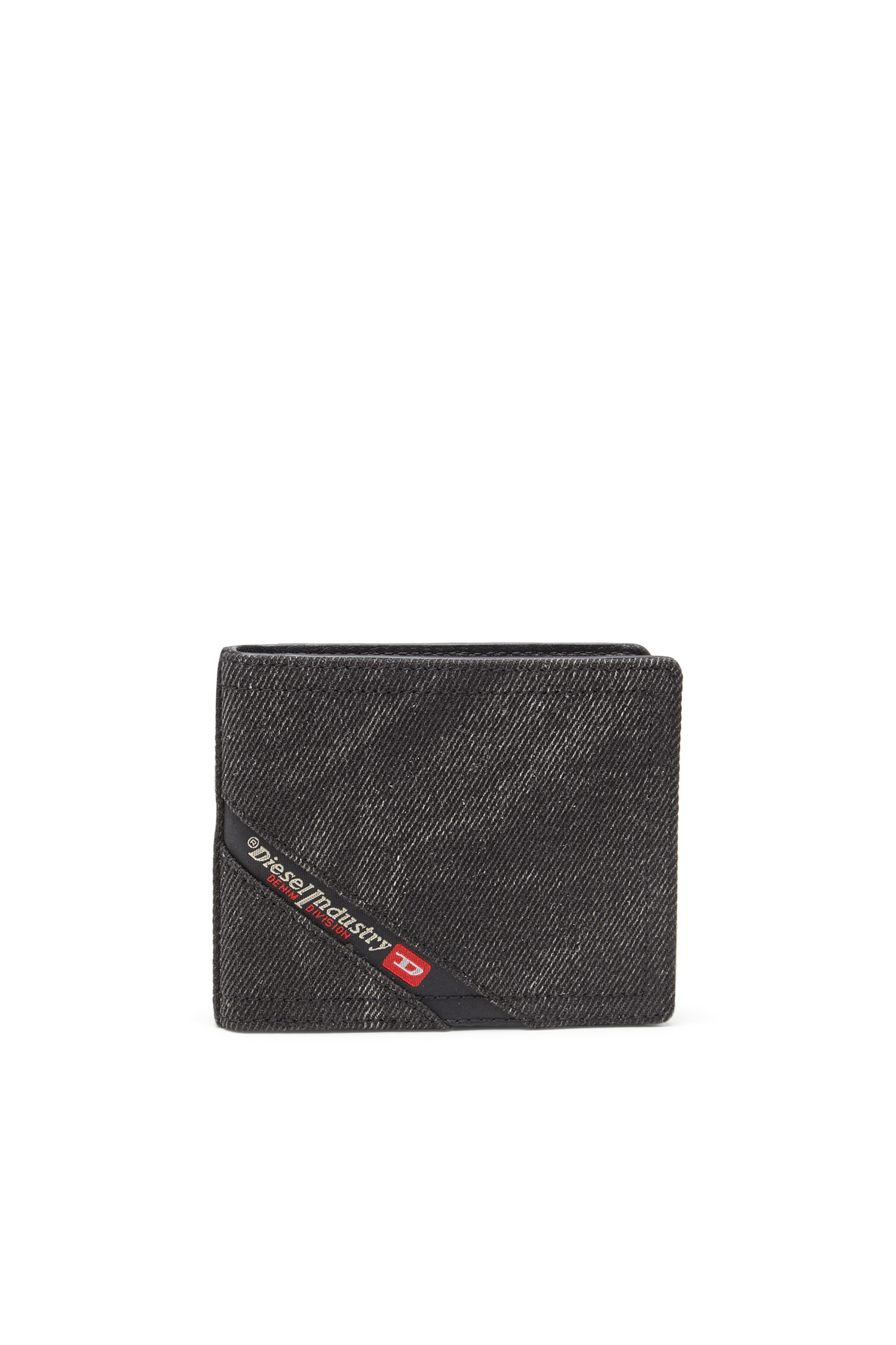 Diesel - MULTI-PKTS BI FOLD COIN S 3D, Herren Denim-Geldbörse mit Logo in Schwarz - 1