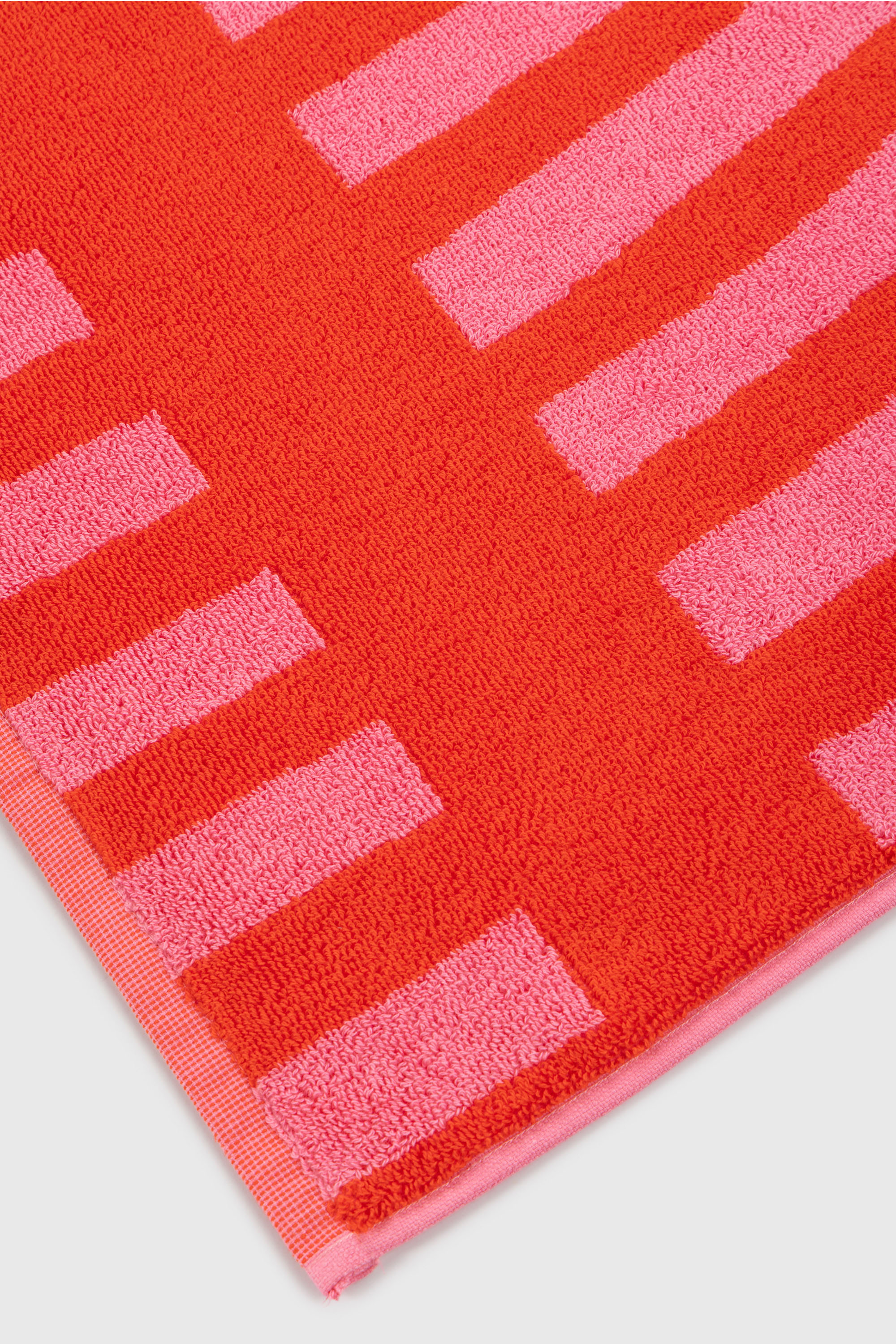 Diesel - 1018163  STRIPES PINK/RED TOWEL, Unisex Frotteehandtuch 100x180 cm in Rot - 2
