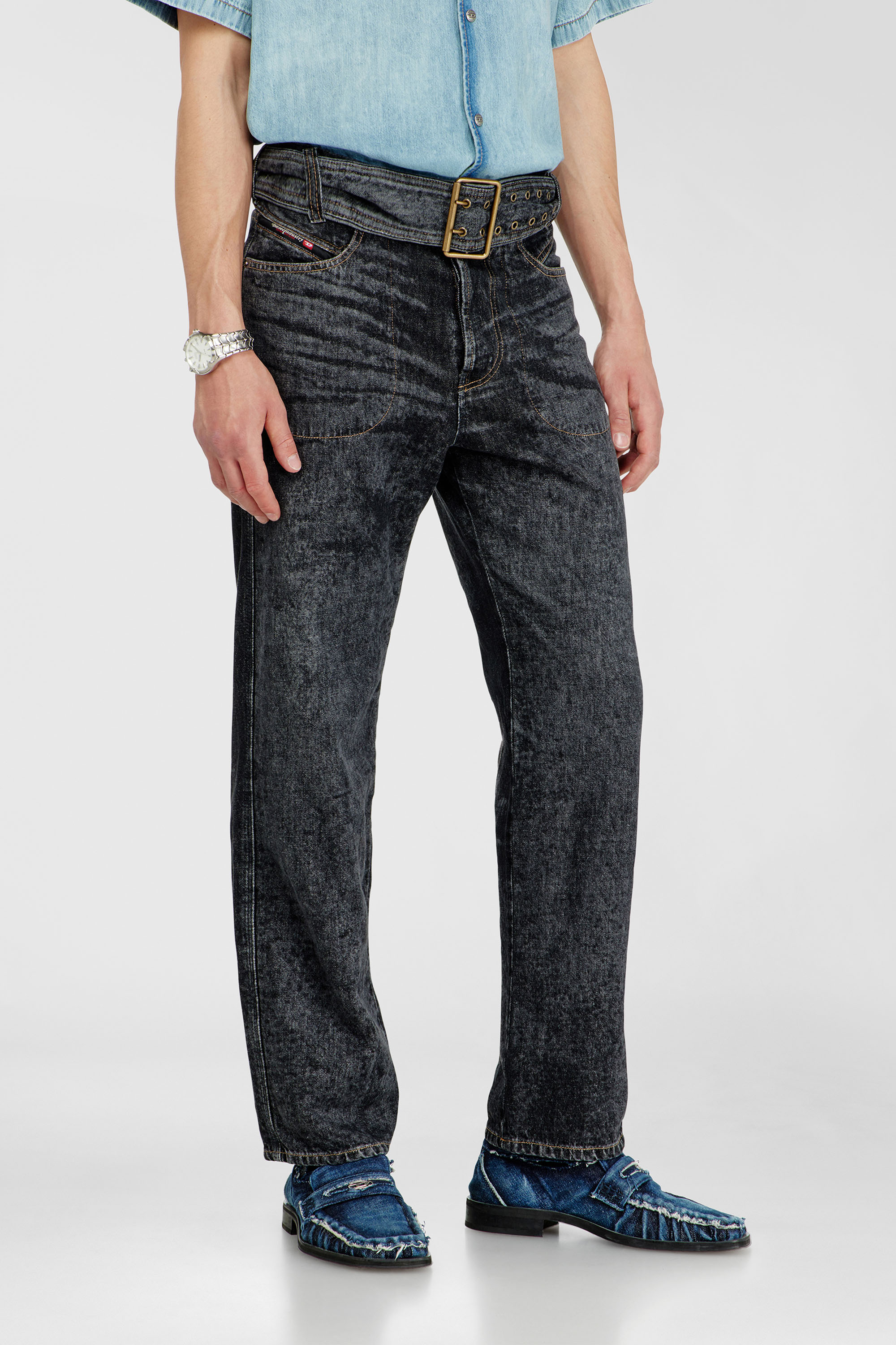 Diesel - Herren Relaxed Jeans D-Marcus 09Q24, Schwarz/Dunkelgrau - 7