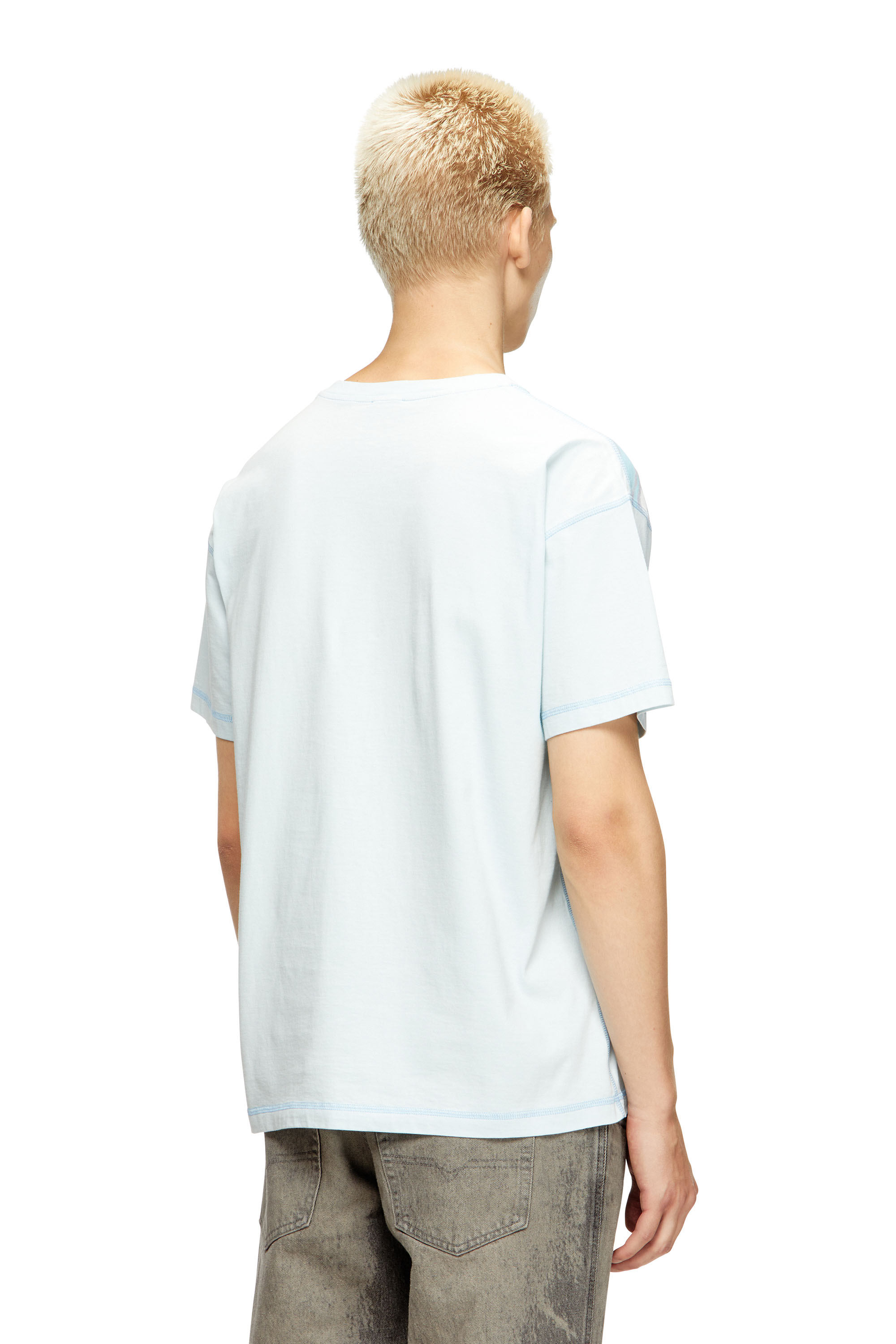 Diesel - T-GASPARD-IHBJ, Herren T-Shirt mit verblasstem Grafik-Print in Hellblau - 4