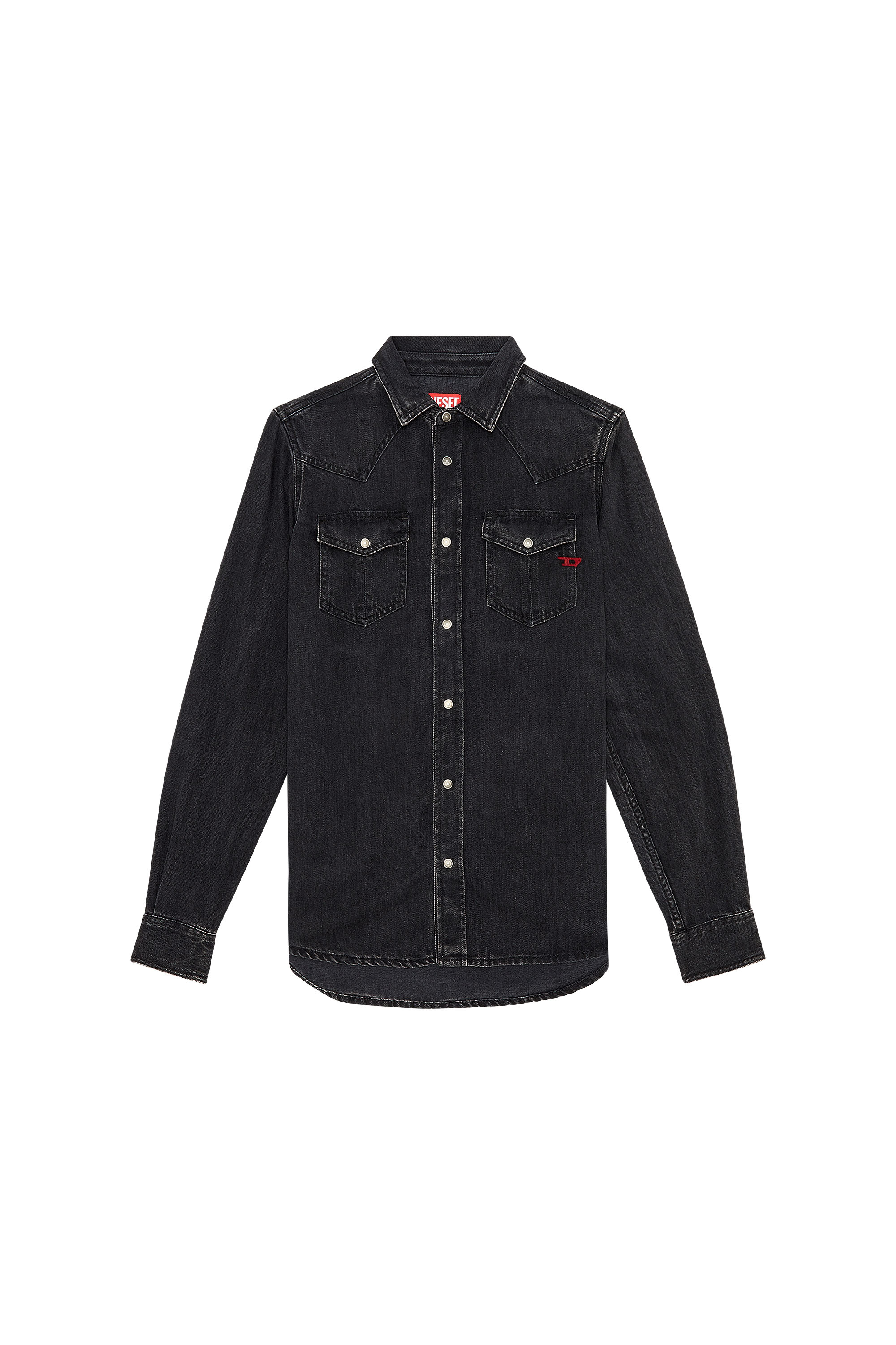 Diesel - D-VEGA, Herren Overshirt aus Tencel-Denim in Schwarz - 2