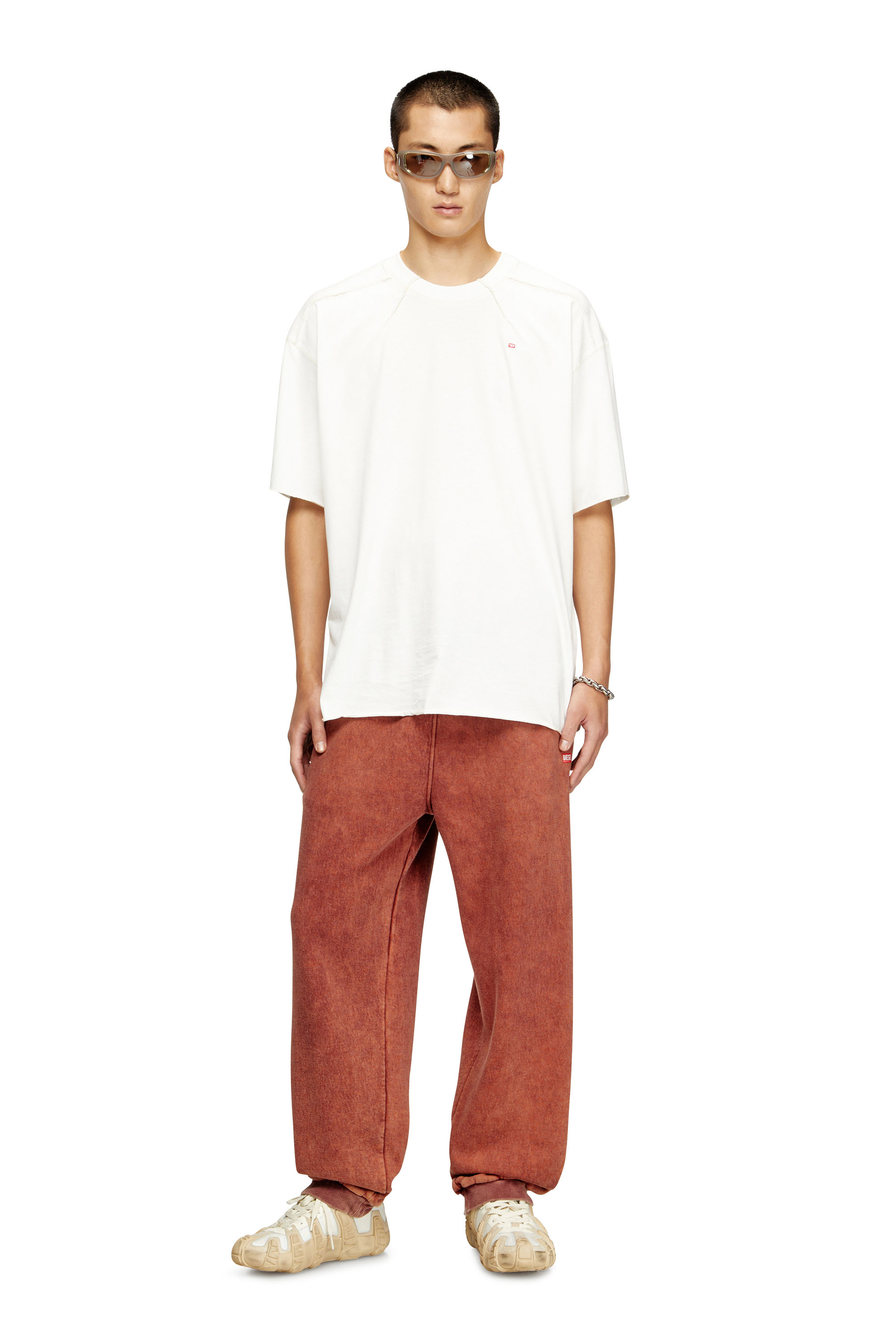 Diesel - T-CRAHOR-BOXT-T1, Herren Baumwoll-T-Shirt mit Mikrostickerei in Weiß - 1