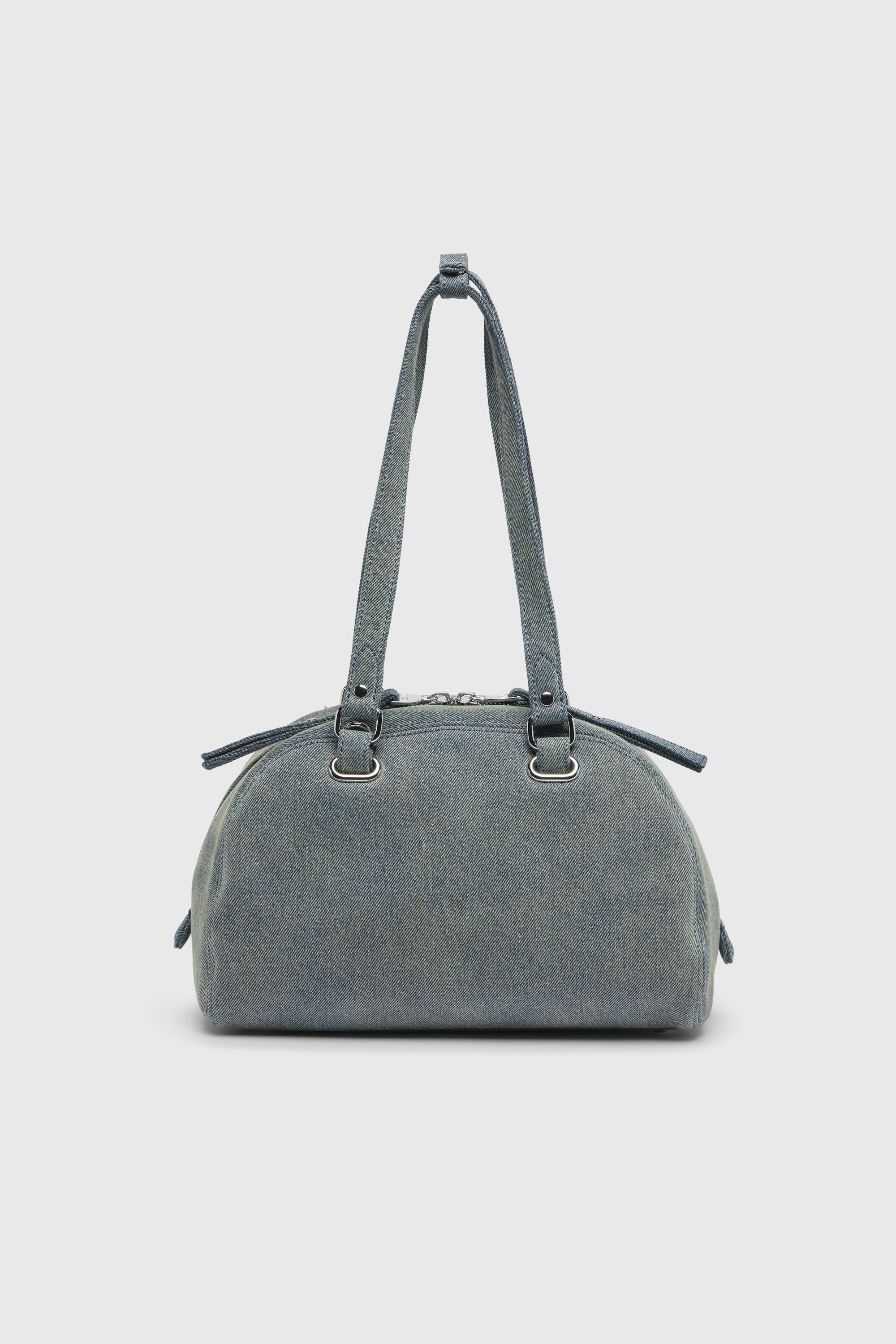Diesel - 1DR DOME SOFT SHOULDER, Unisex 1DR Dome-Schultertasche aus Denim mit Oval D Logo in Hellblau - 2