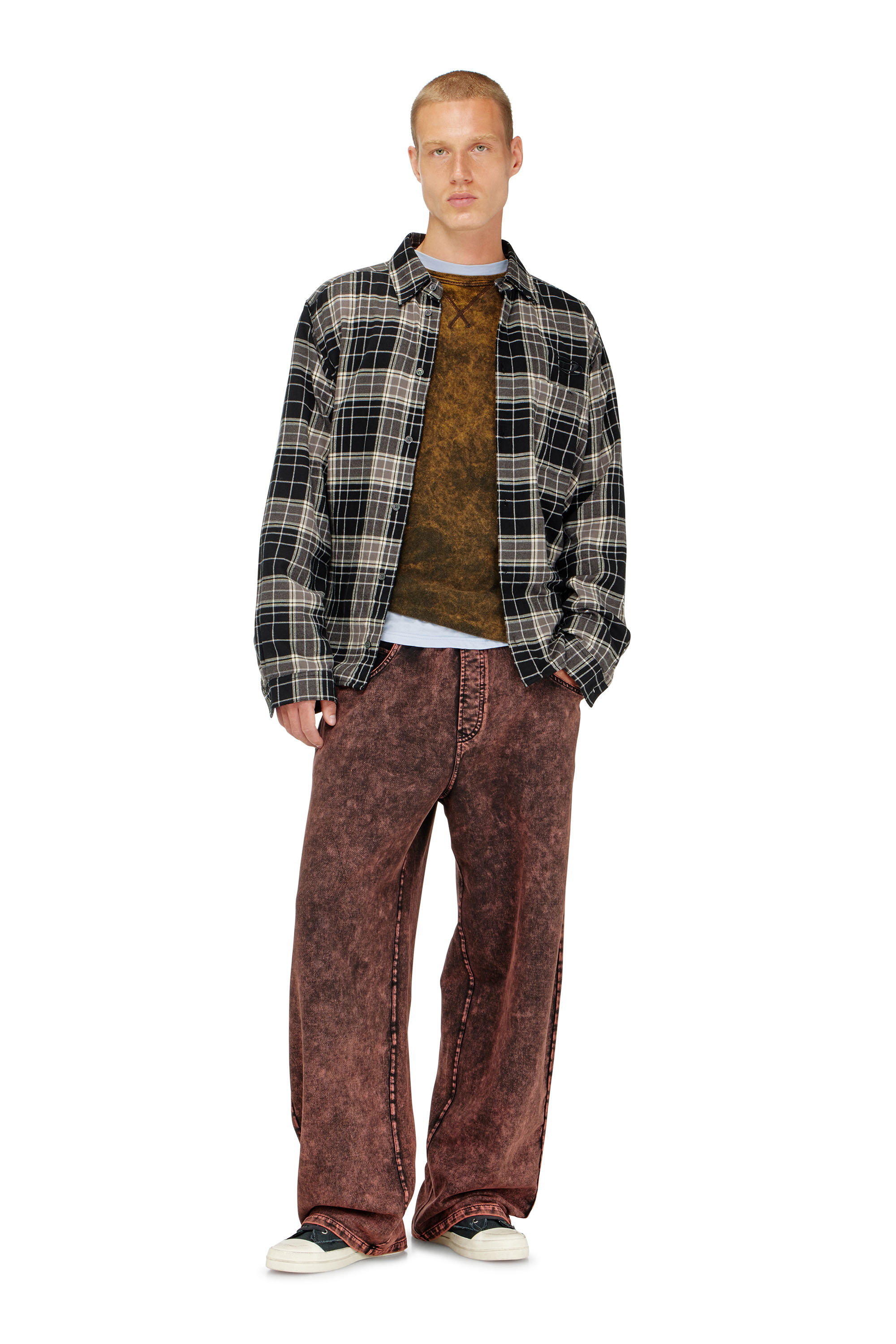 Diesel - T-BOXT-LS-RAW, Herren Acid-wash lang&auml;rmliges T-Shirt mit ausgefransten Details in null - 2