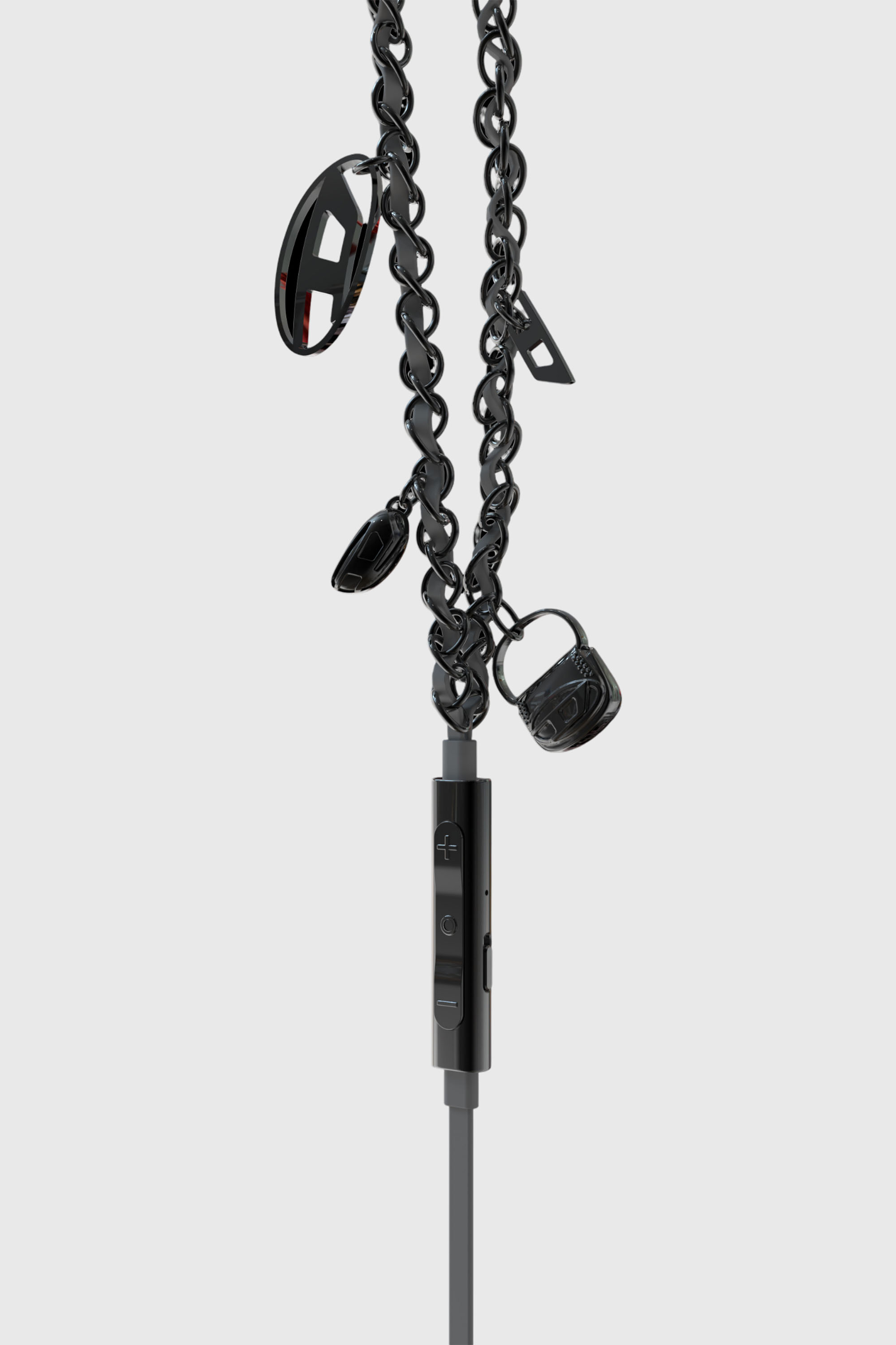 Women's Black wired earbuds and charms | Black | Diesel {{Country}}