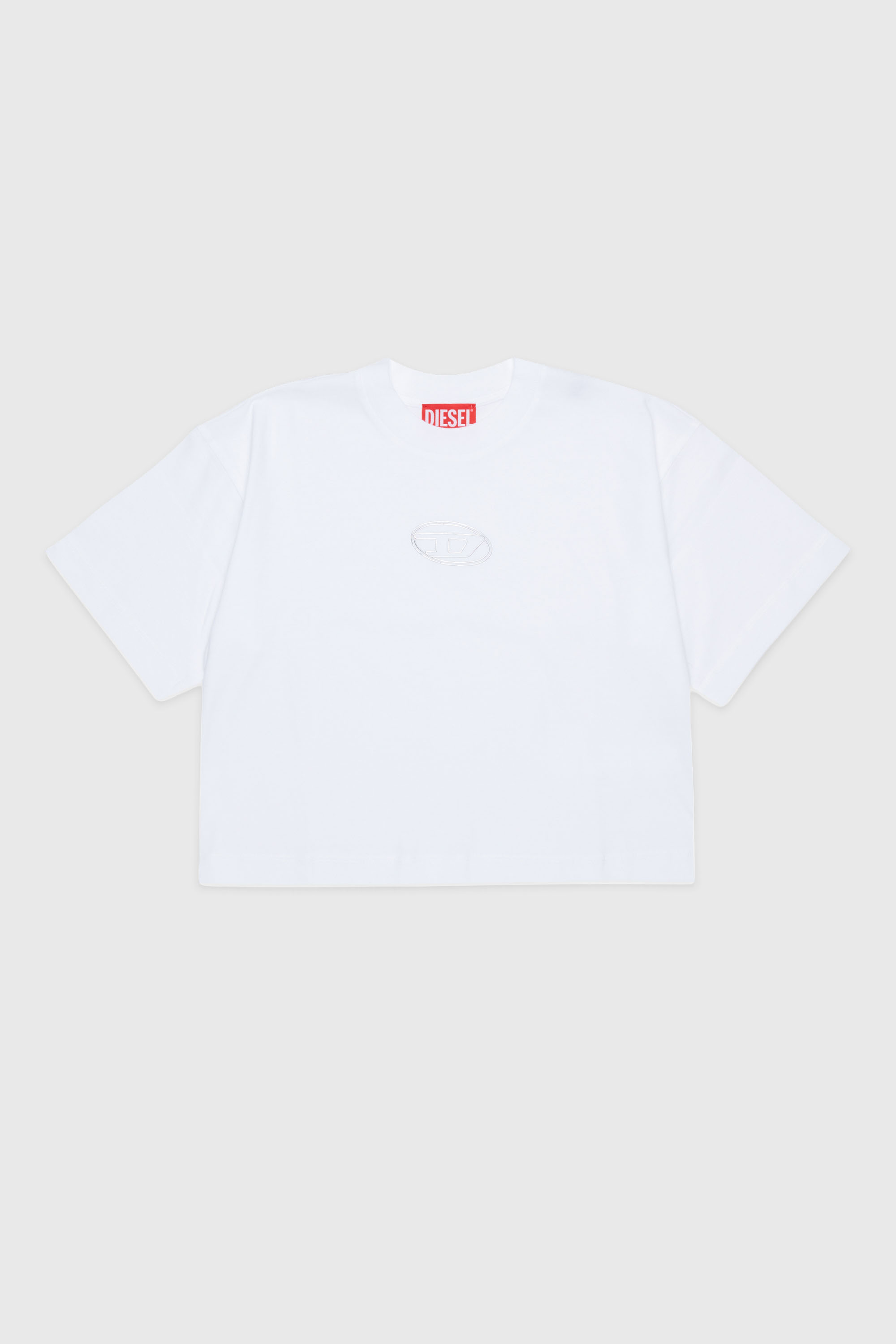 Diesel - TLIXIN, Damen Cropped T-shirt mit Oval D Logo in Wei&szlig; - 2