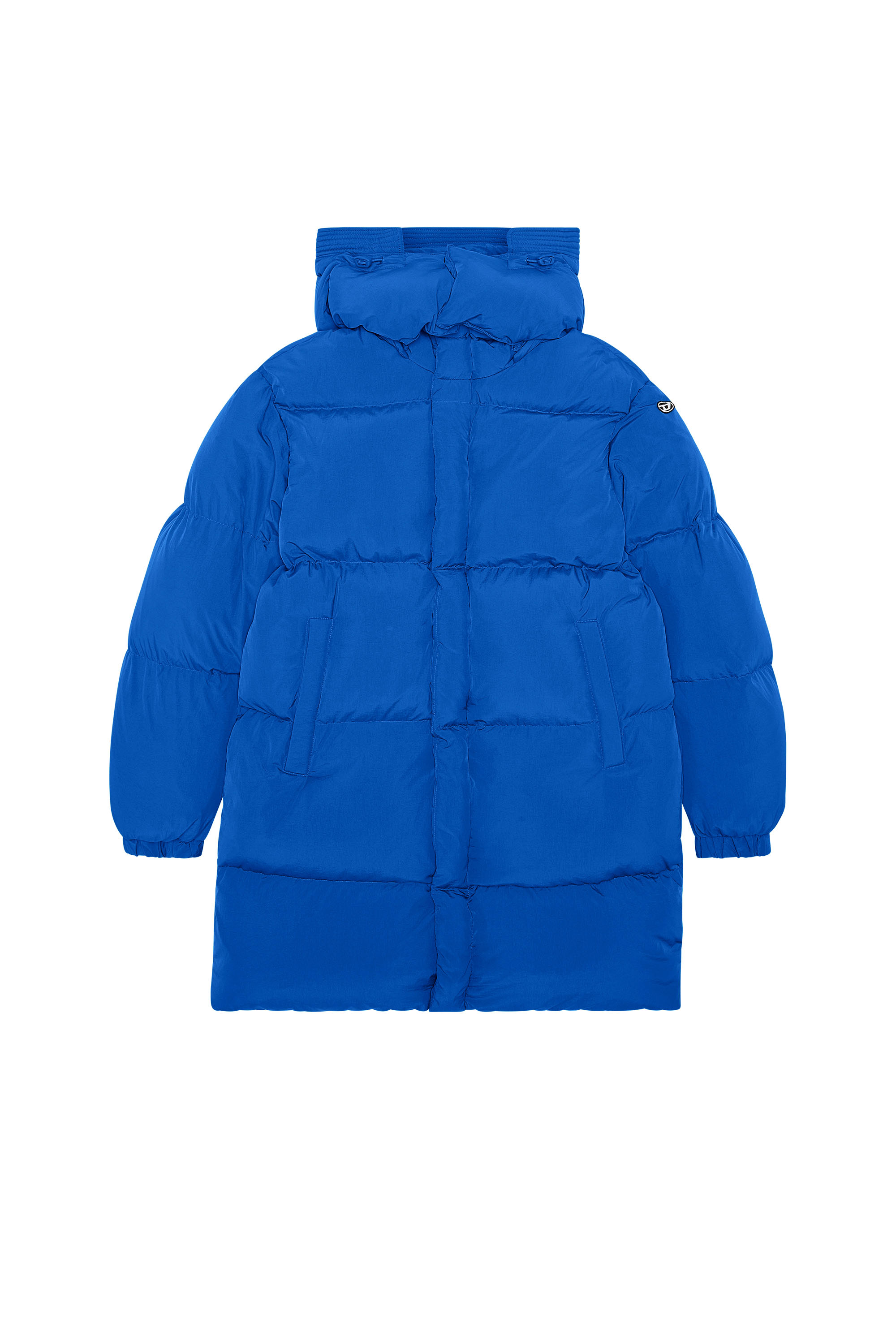 Diesel - W-ROLFYS-LONG, Herren Daunenmantel mit ViralOff® Ausstattung in Blau - 2