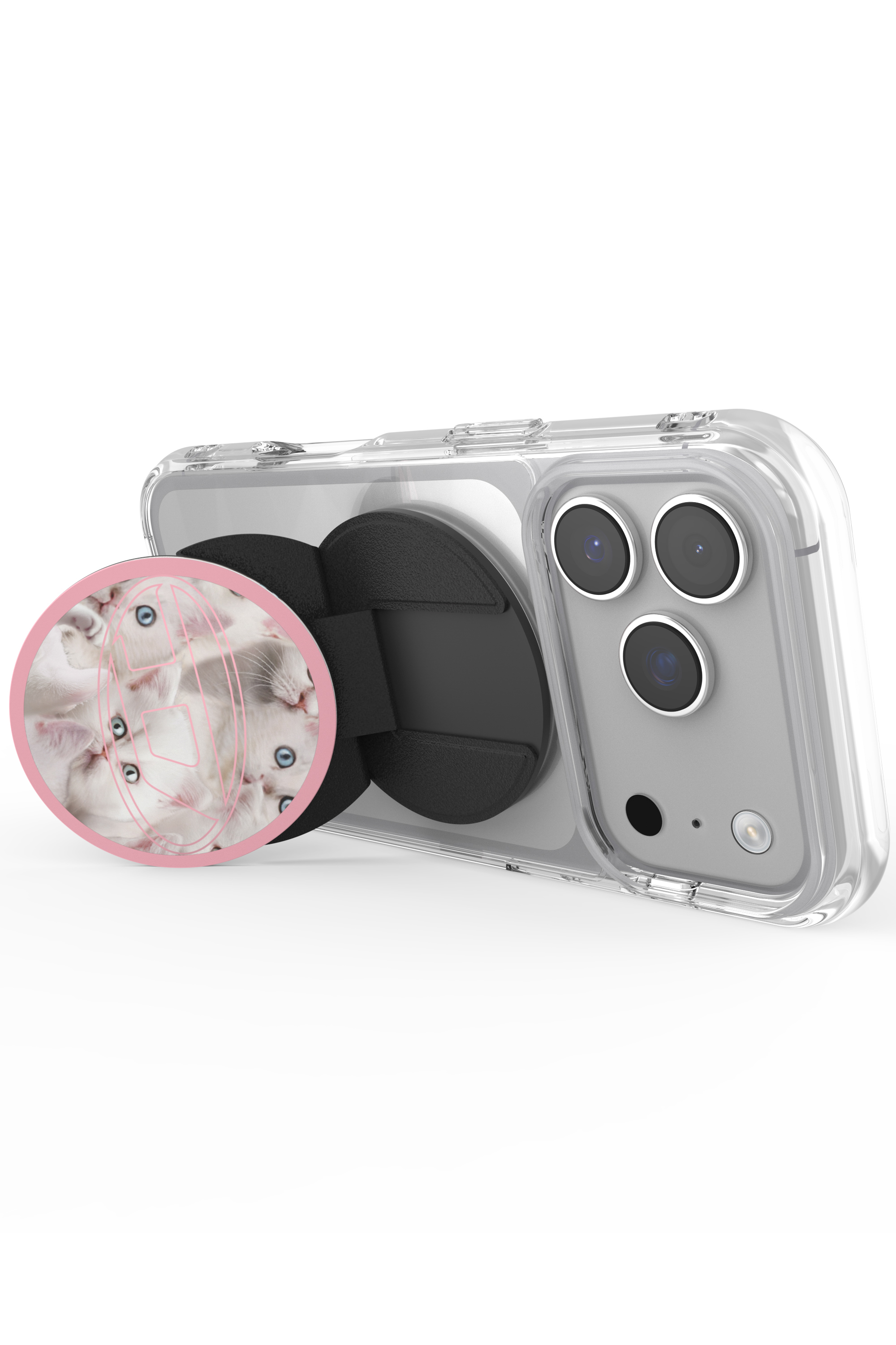 Diesel - 60452  GRIP CASE, Unisex Oval D Cats Magsafe Gripstand in Rosa - 4