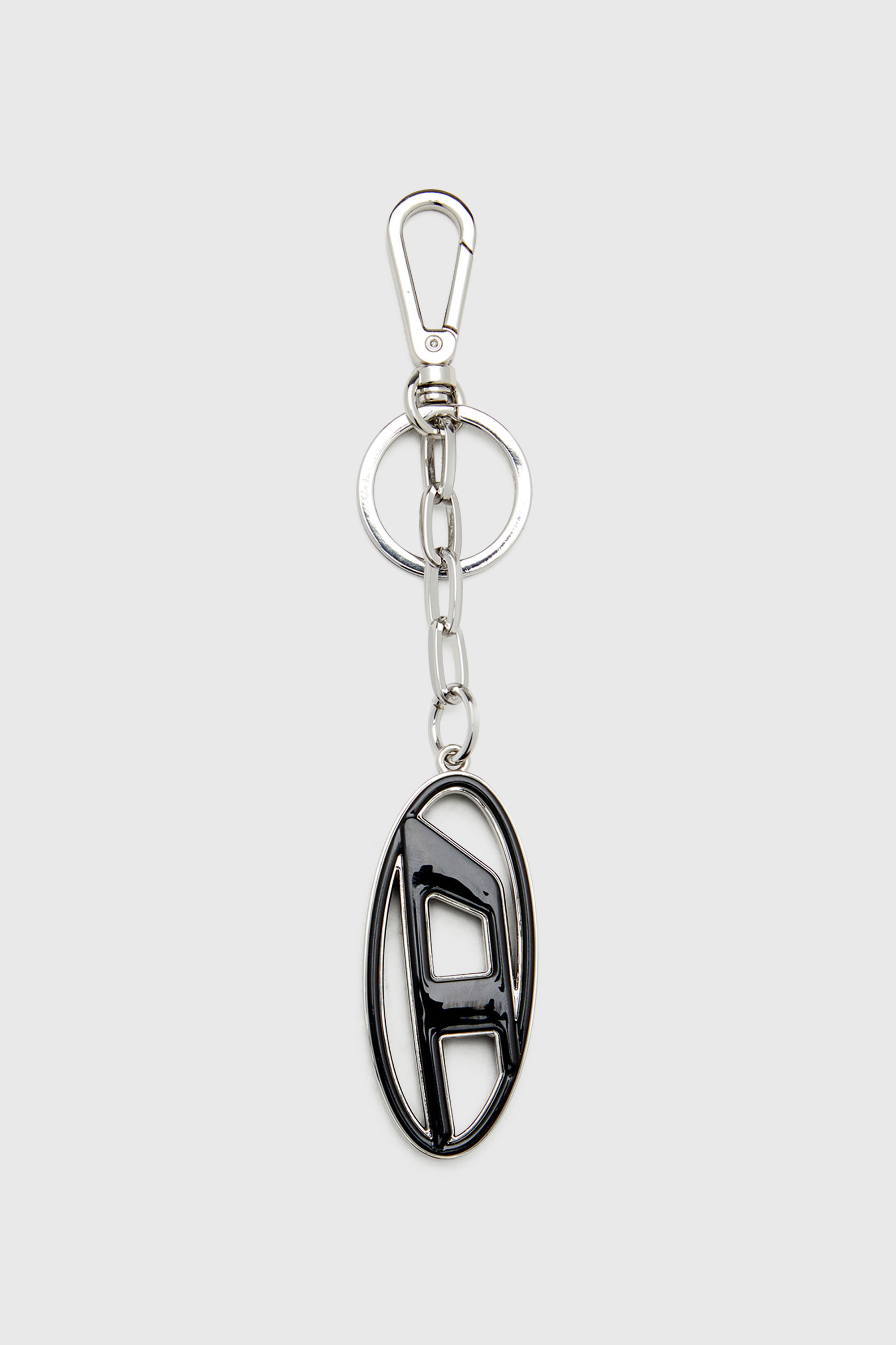 Diesel - CAGE-D LAYER, Herren Oval D-Schl&uuml;sselring aus Metall und Harz in Schwarz/Silber - 1
