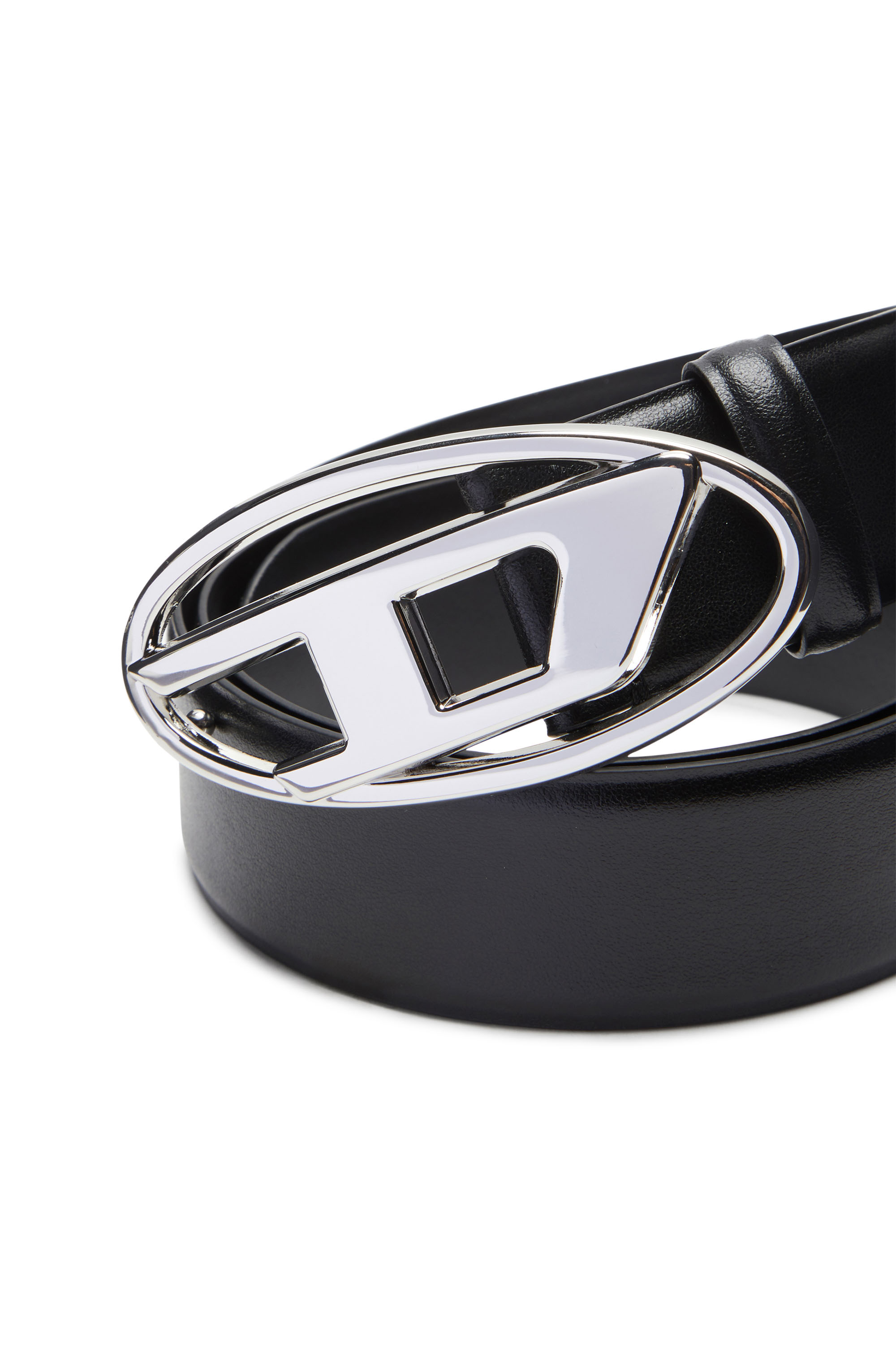 Diesel - B-1DR, Herren 4cm Gürtel aus Leder mit ovaler D-Schließe in Schwarz - 3