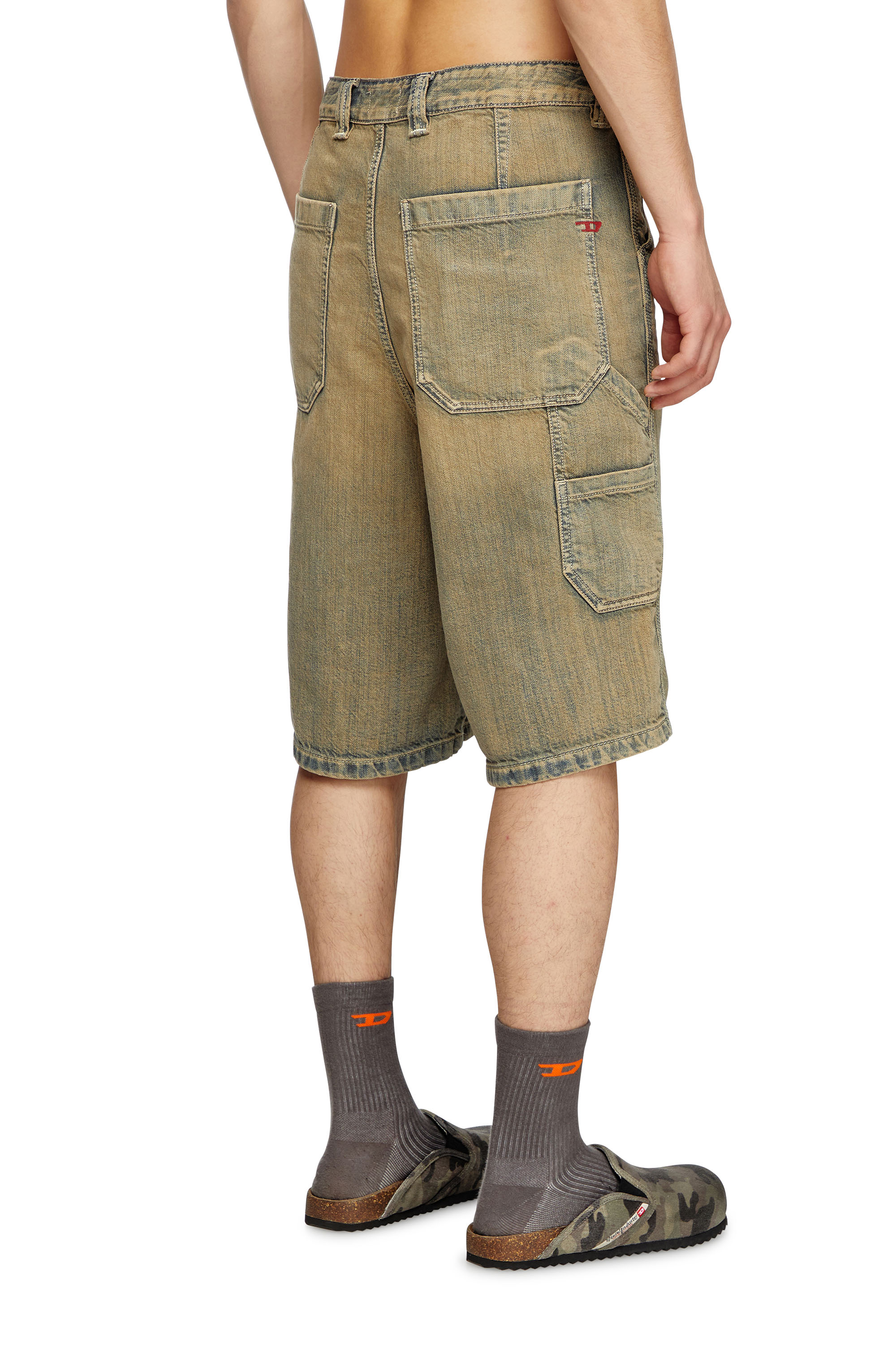 Diesel - D-LIVERY-SHORT, Herren Utility-Shorts aus Goldbrush-Denim in Braun/Blau - 4