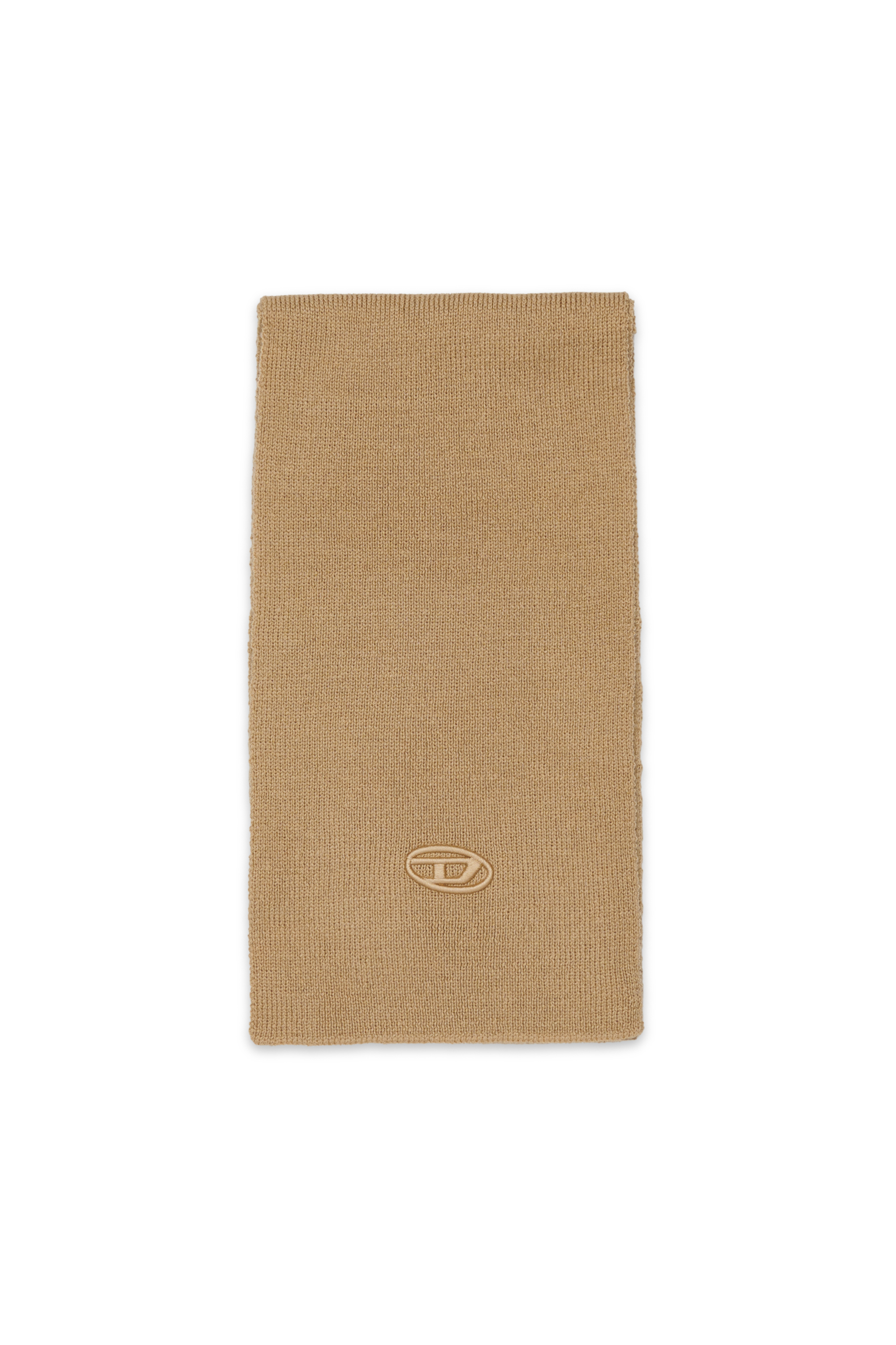 Diesel - RKCODERSCARF, Unisex Schal aus Wollmischung mit Logo in Hellbraun - 1