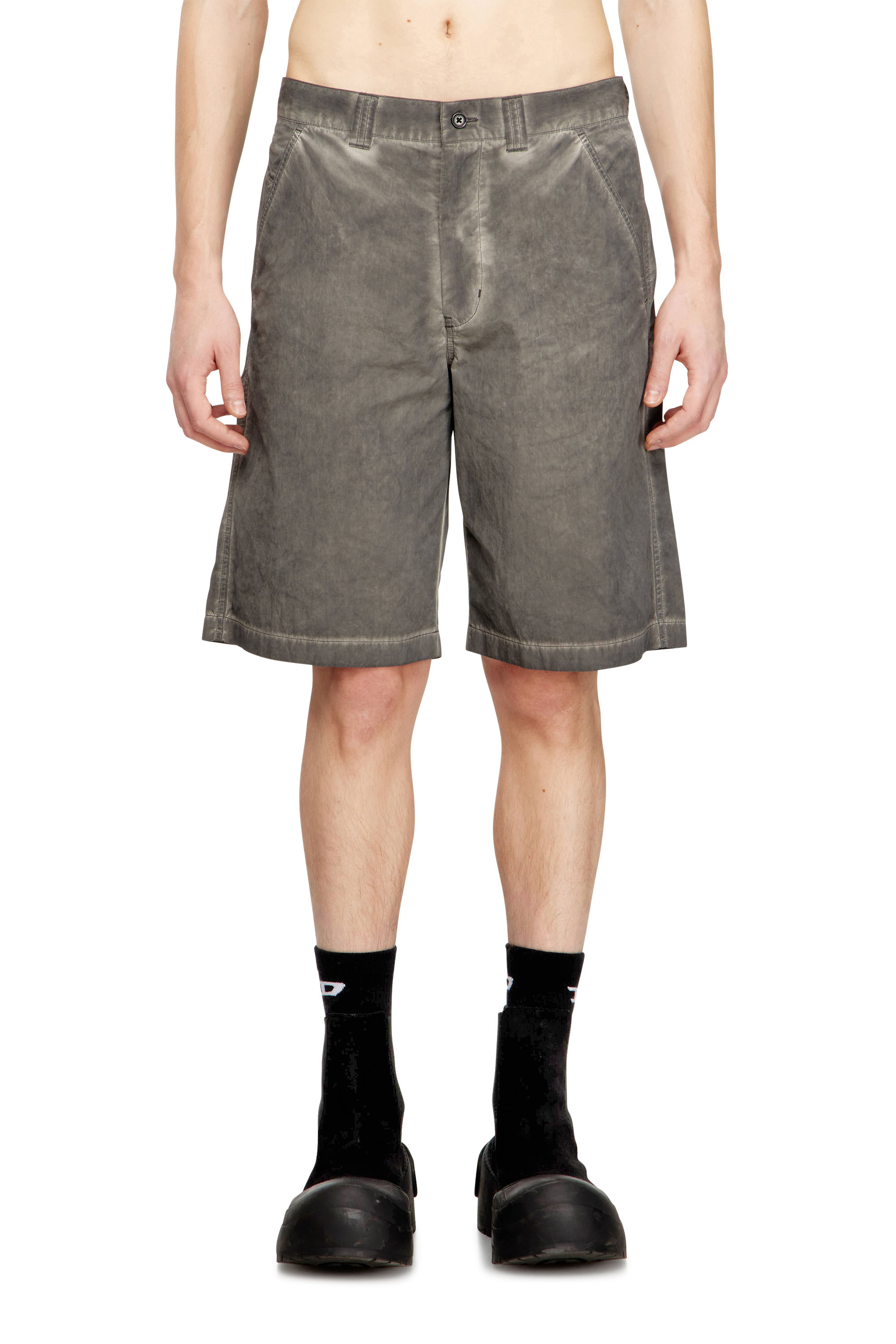 Diesel - P-HANT-CHINO-SHORT-TREAT, Herren Shorts aus Nylon-Baumwolle mit Pigmentf&auml;rbung in null - 1