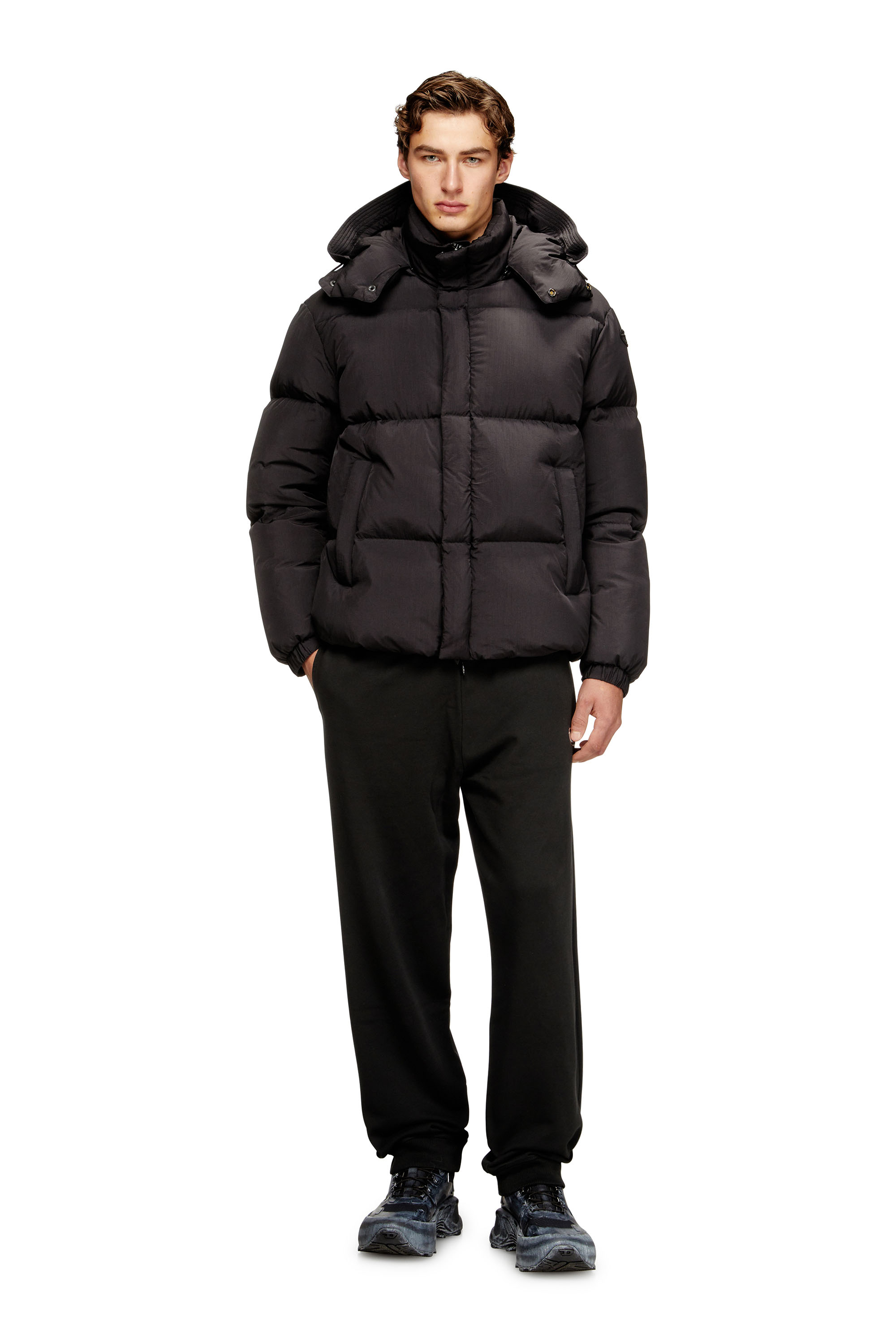 Diesel - W-ROLFYS-WRD, Herren Gesteppte Daunenjacke aus ViralOff&reg; Taslan in Dunkelgrau - 2