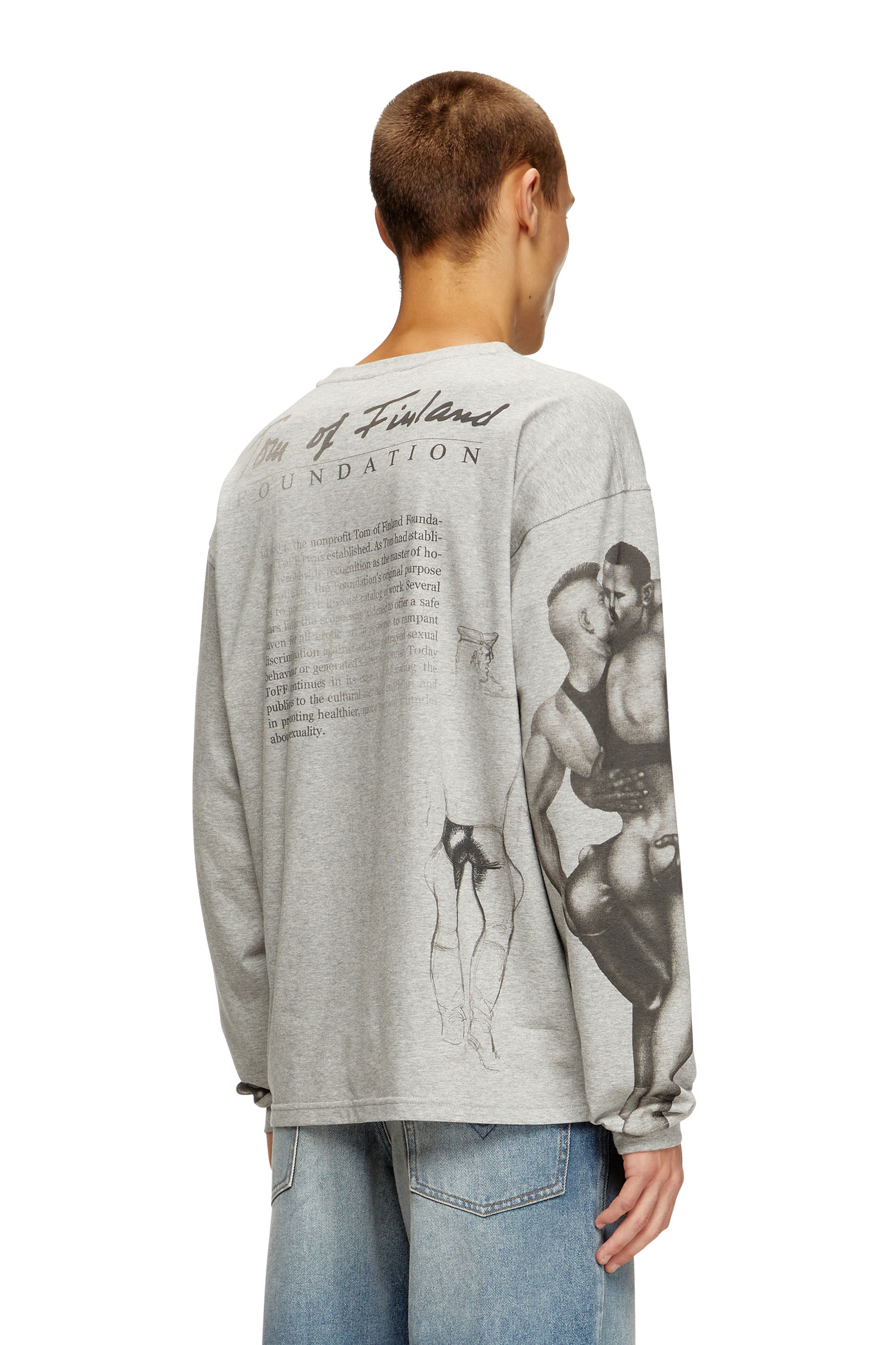 Diesel - PR-T-BOXT-LS-TOM25, Unisex Langarm-T-Shirt mit Grafik-Print in Grau - 4