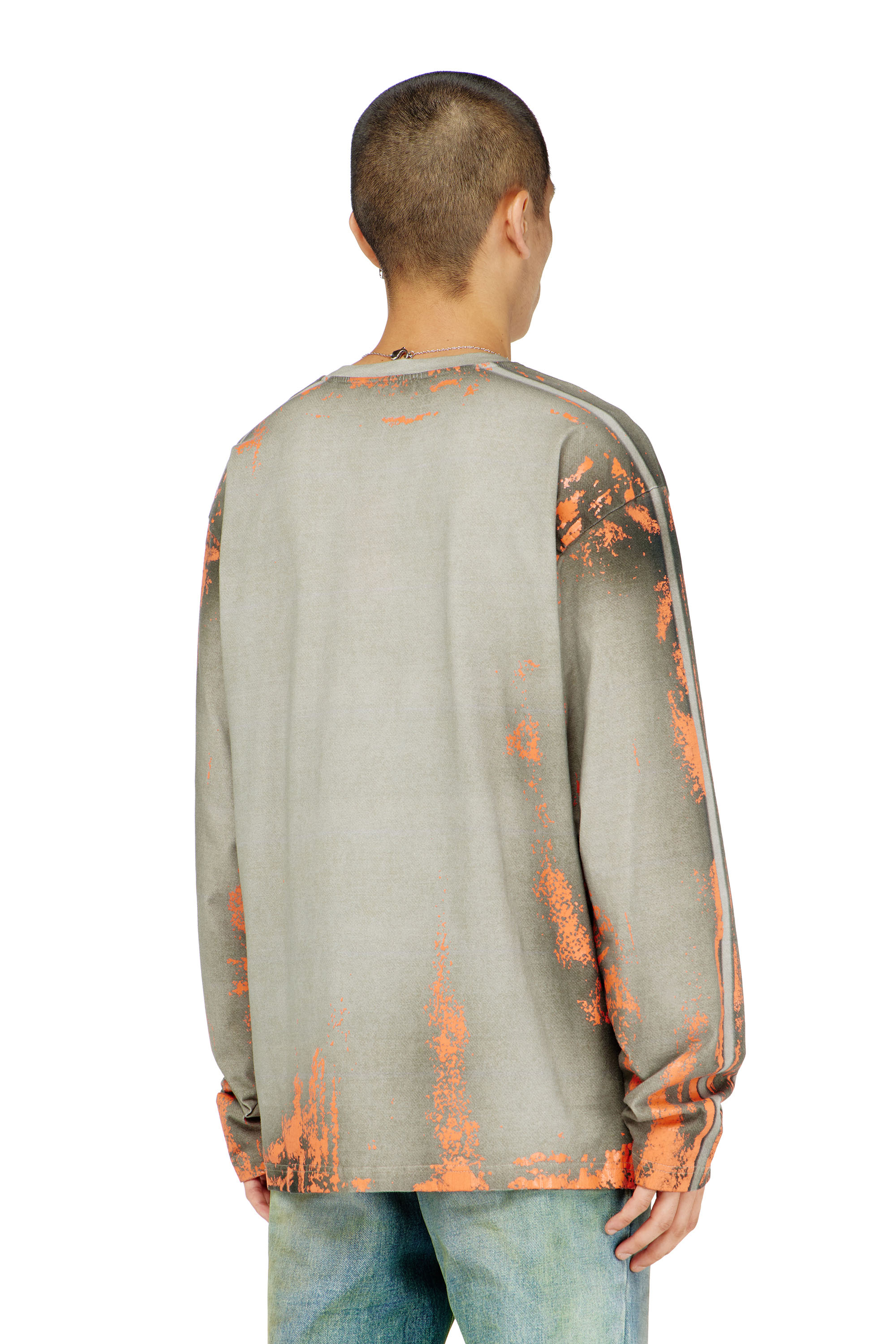 Diesel - T-FILMY, Herren Langarmshirt aus Cracked Jersey in null - 2