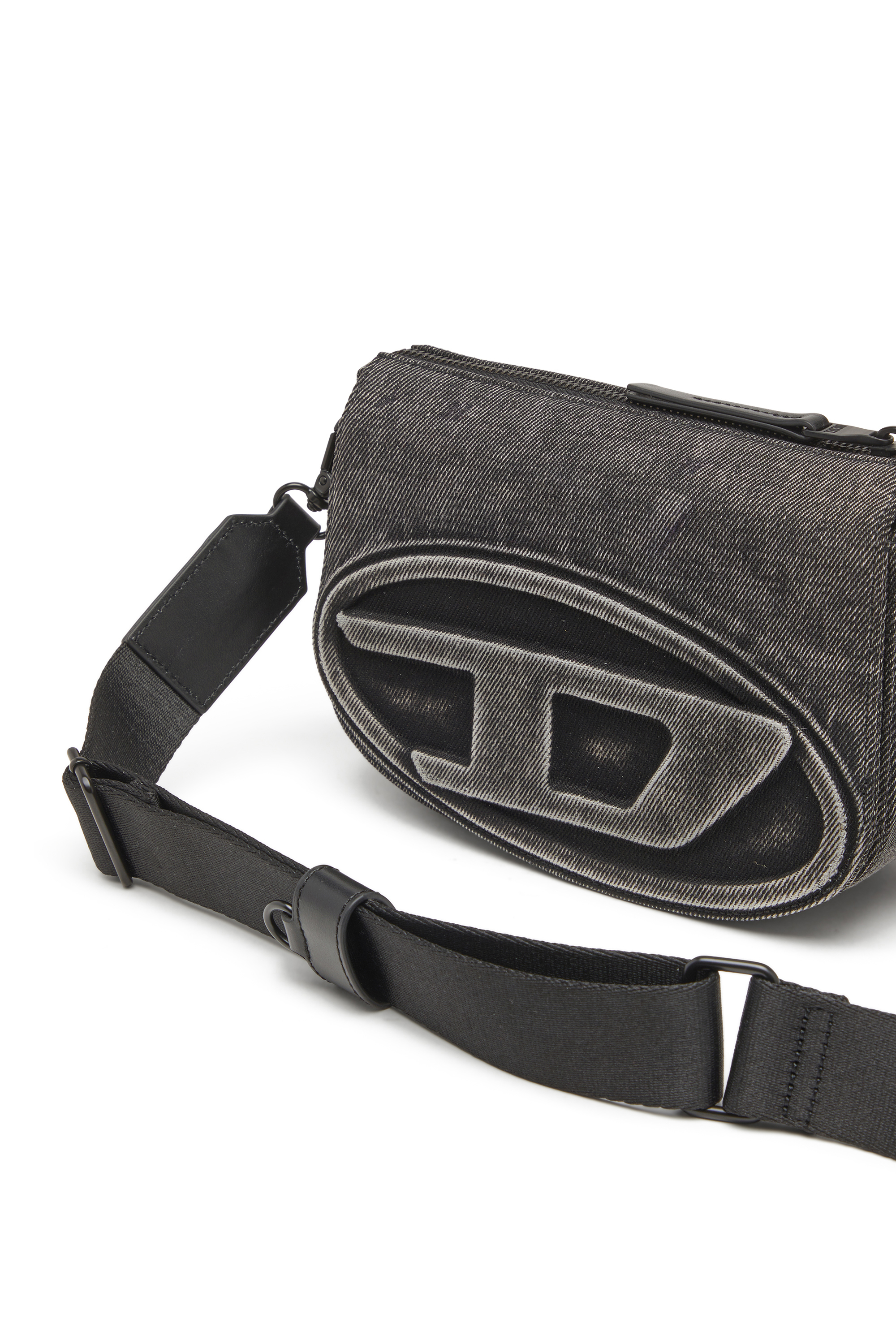 Diesel - 1DR CAMERA BAG, Unisex 1DR-Kameratasche aus gewaschenem Denim in Jeansgrau - 5