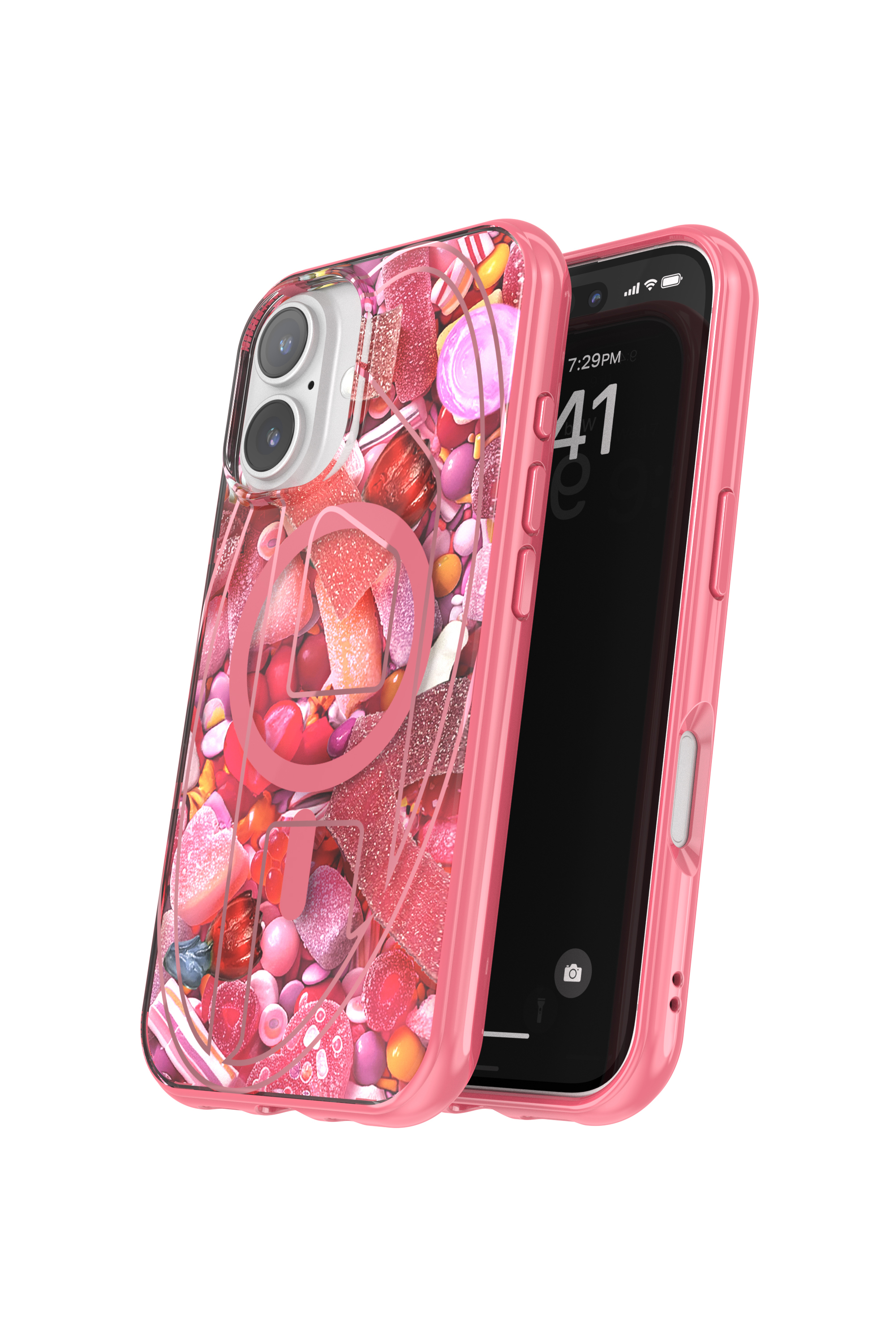 Diesel - 60249 AOP CASE, Unisex Oval D Hülle mit MagSafe iPhone 16 in Rosa - 3