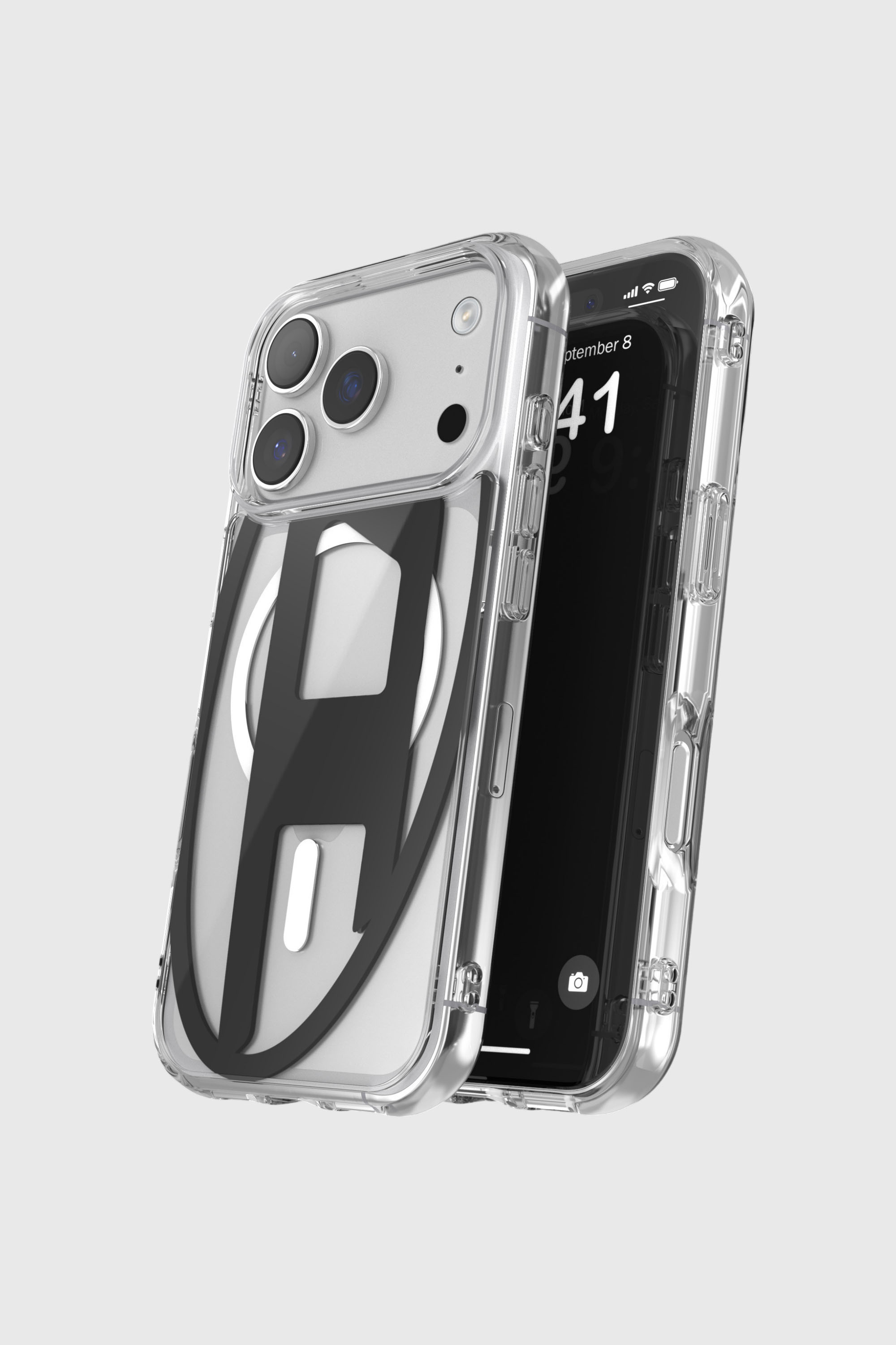 Diesel - 60417 AOP CASE, Unisex Oval D Metallgeh&auml;use mit Magsafe f&uuml;r iPhone 17 Pro in Schwarz - 4