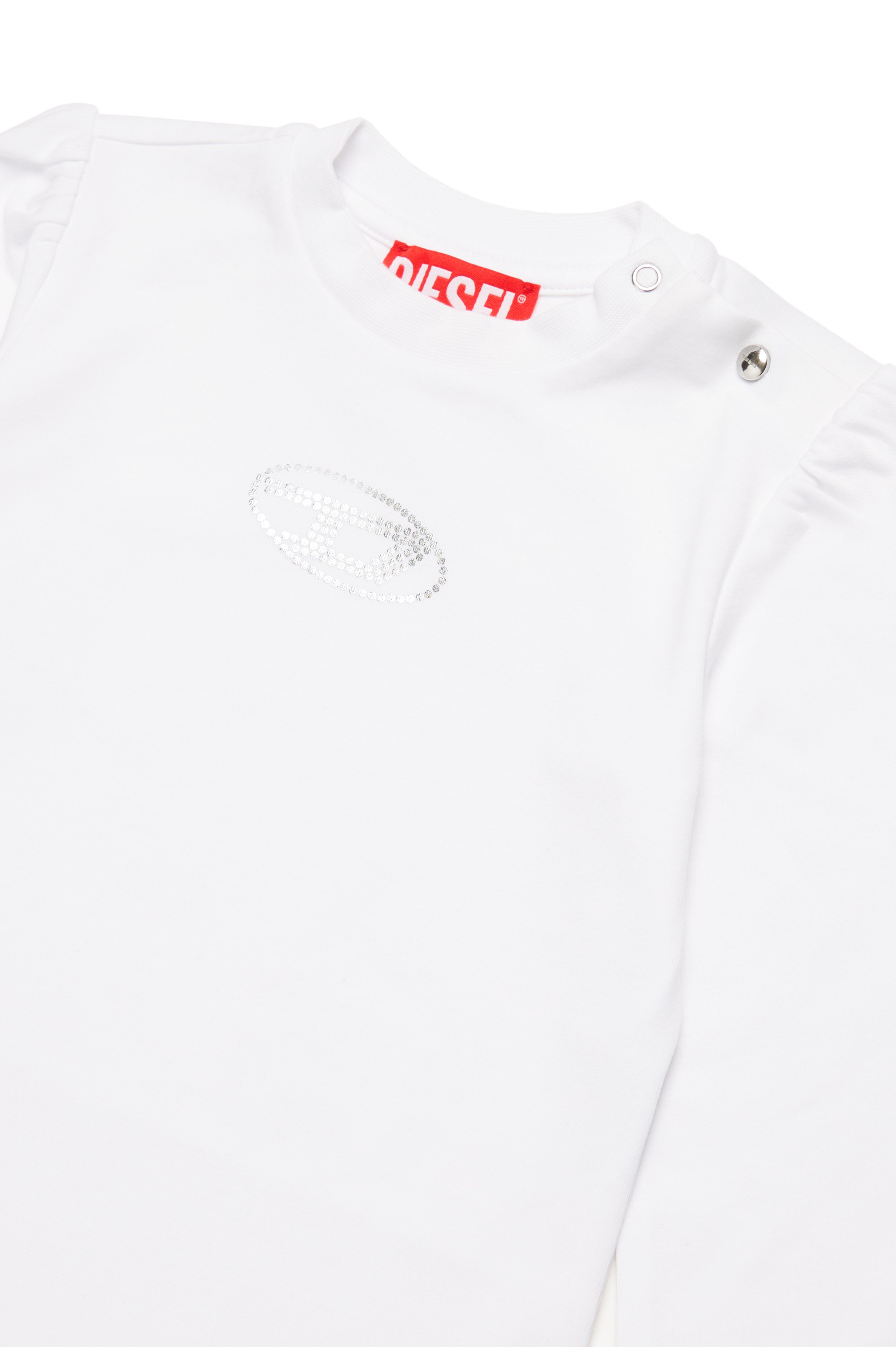 Diesel - TBIRTAB, Woman Top with crystal Oval D logo in White - Image 3