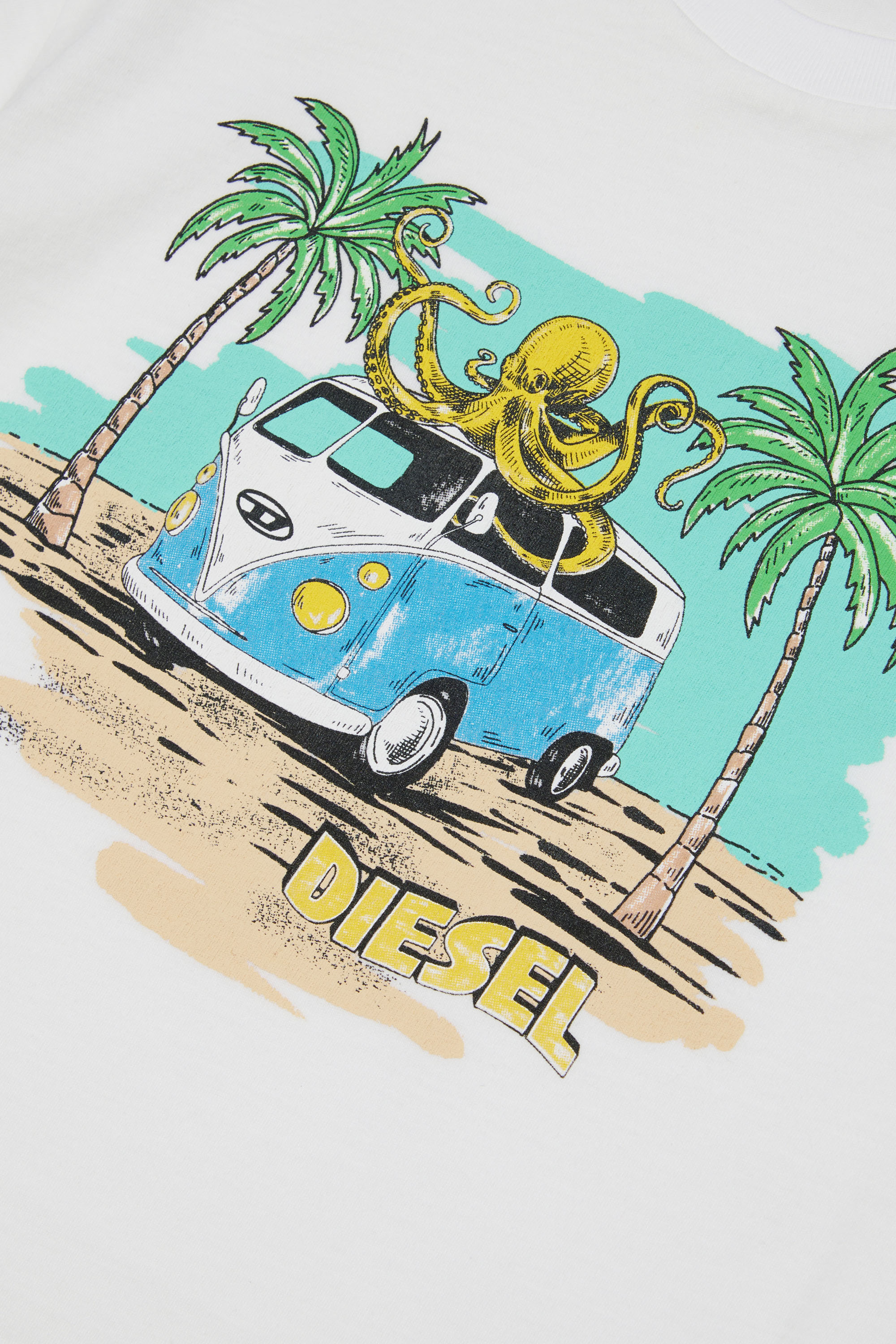 Diesel - MTPALM OVER, Man T-shirt with campervan print in White - Image 3