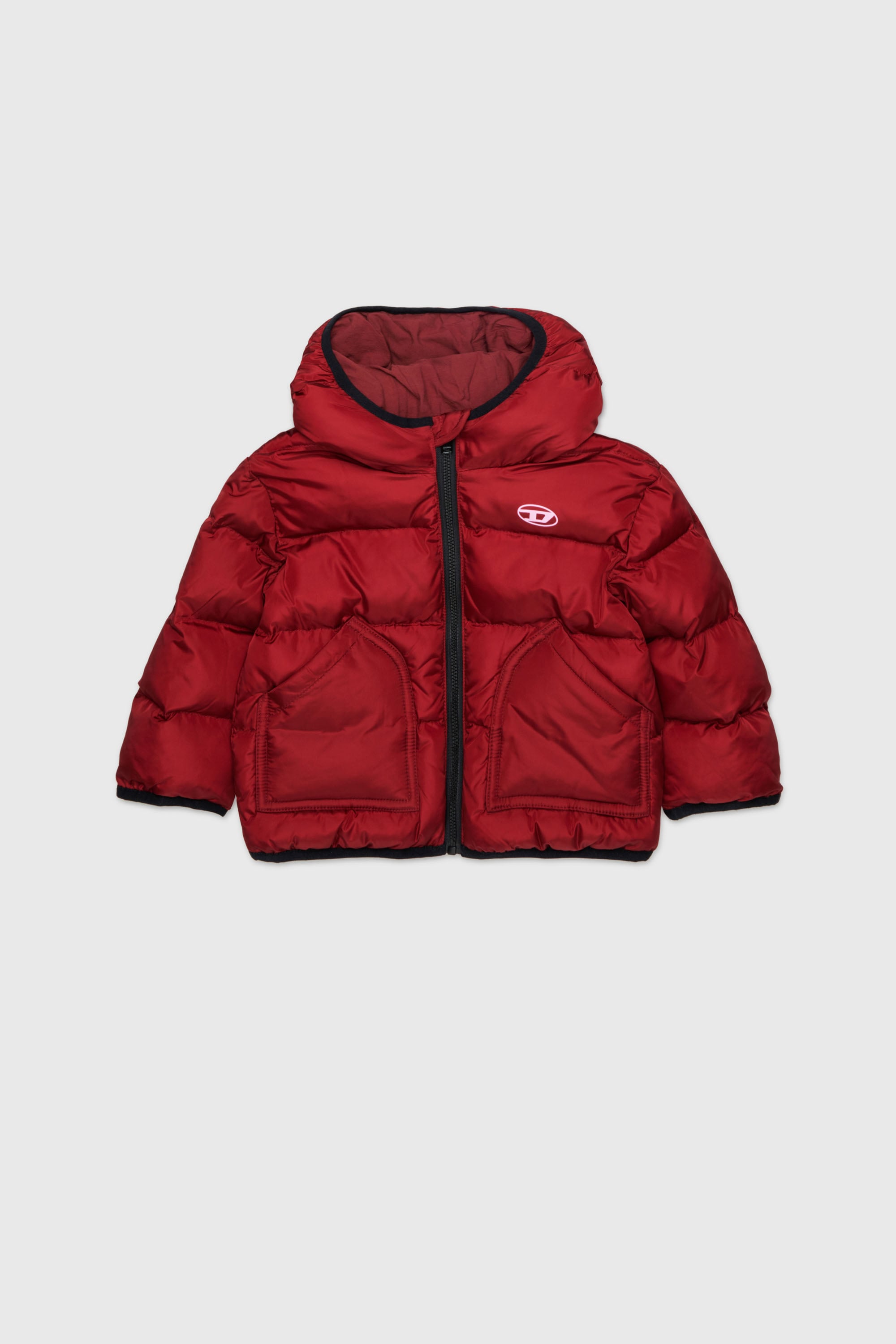 Diesel - JSIPB, Unisex's Puffer jacket with Oval D logo in Red - 1