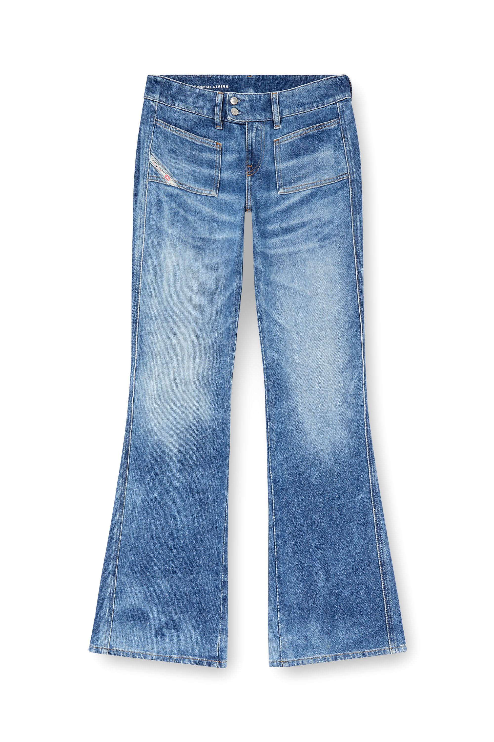 Diesel - Damen Bootcut Jeans D-Hush 09L19, Mittelblau - 3