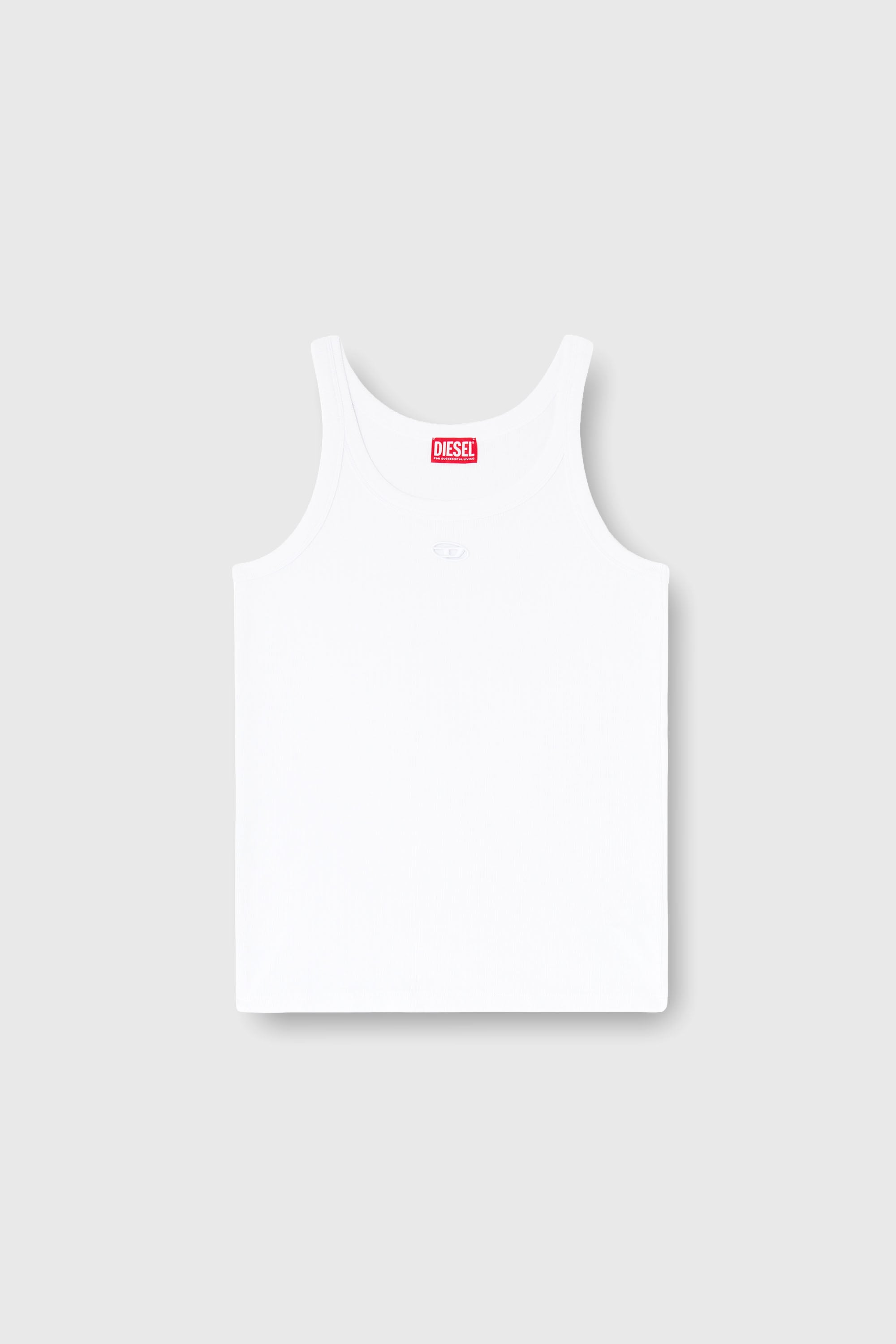 Diesel - T-WIFE-DCO, Herren Schmal geschnittenes Baumwoll-Tanktop mit Oval D-Logo in Wei&szlig; - 2