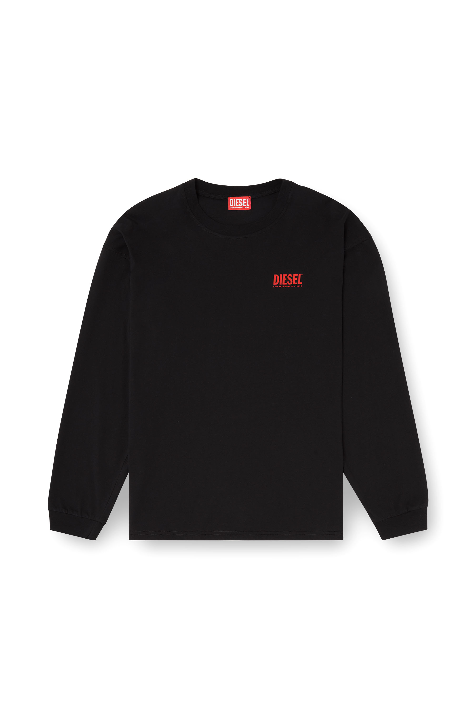 Diesel - T-BOXT-LS-BISK, Herren Lässig geschnittenes Langarm-T-Shirt mit Diesel-Logos in Schwarz - 3