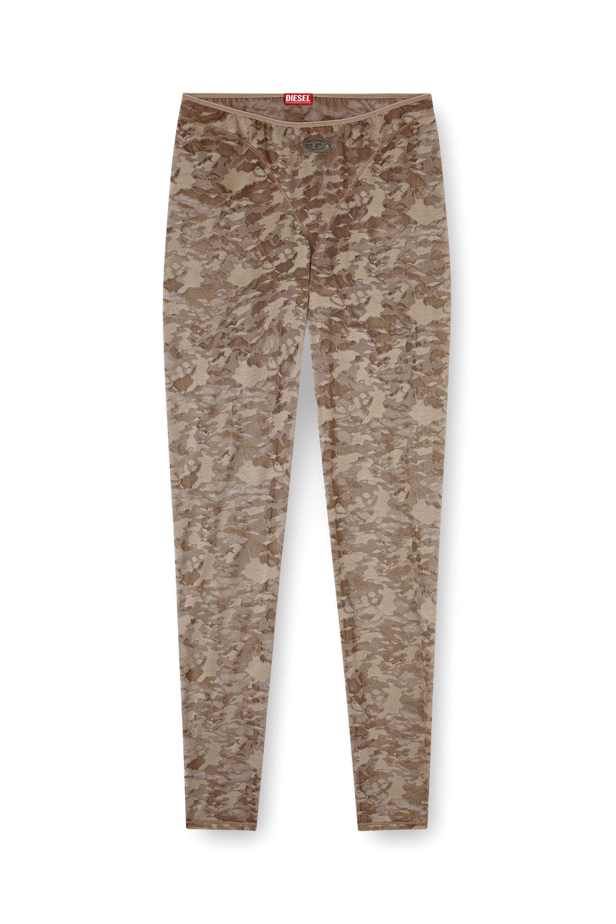 Diesel - CLAIRE-UTLT, Damen Leggings mit Camouflage-Spitze in Braun - 4