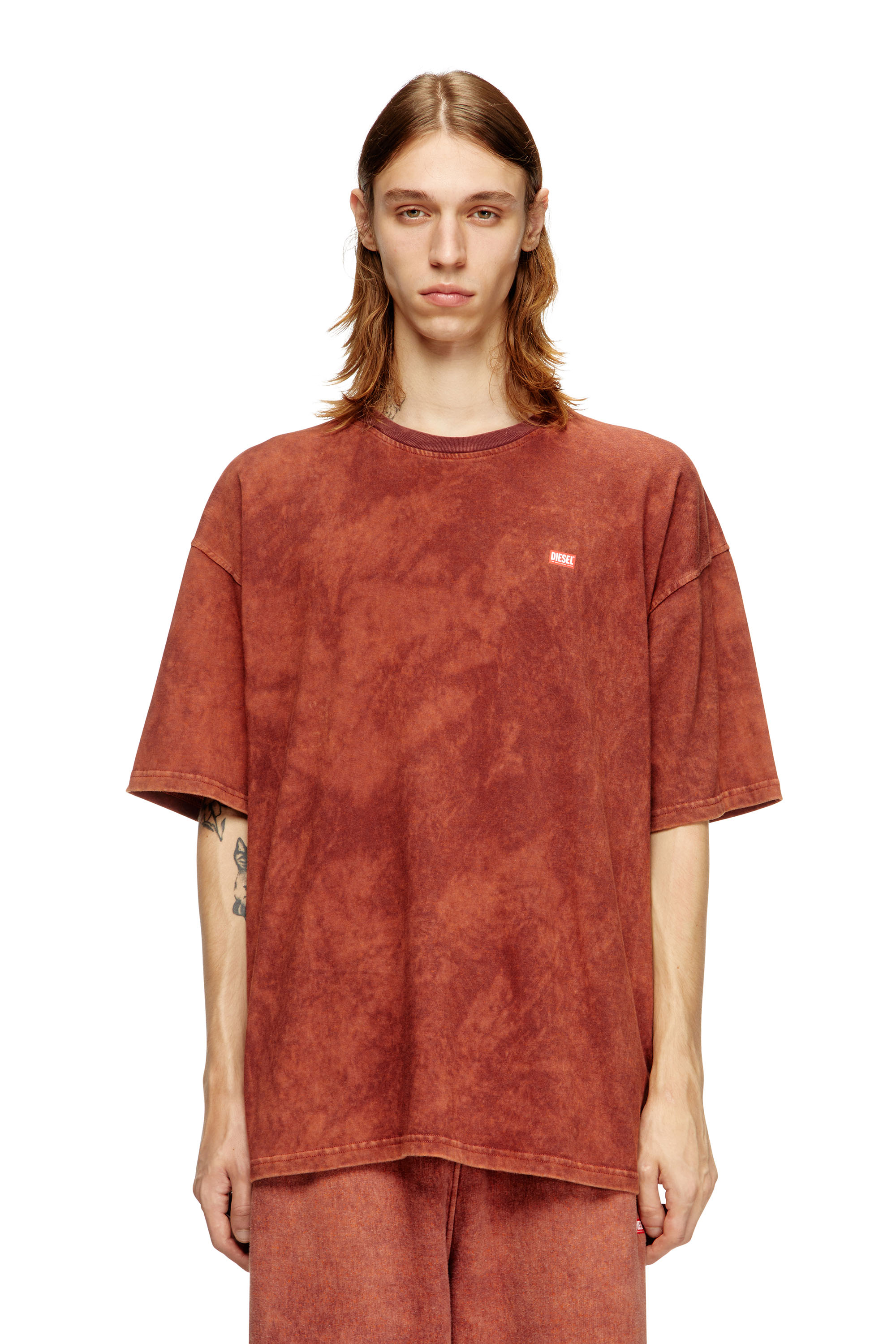 Diesel - T-BOXT-T4, Herren T-Shirt aus Vanisé-Jersey mit Logo in Braun - 1