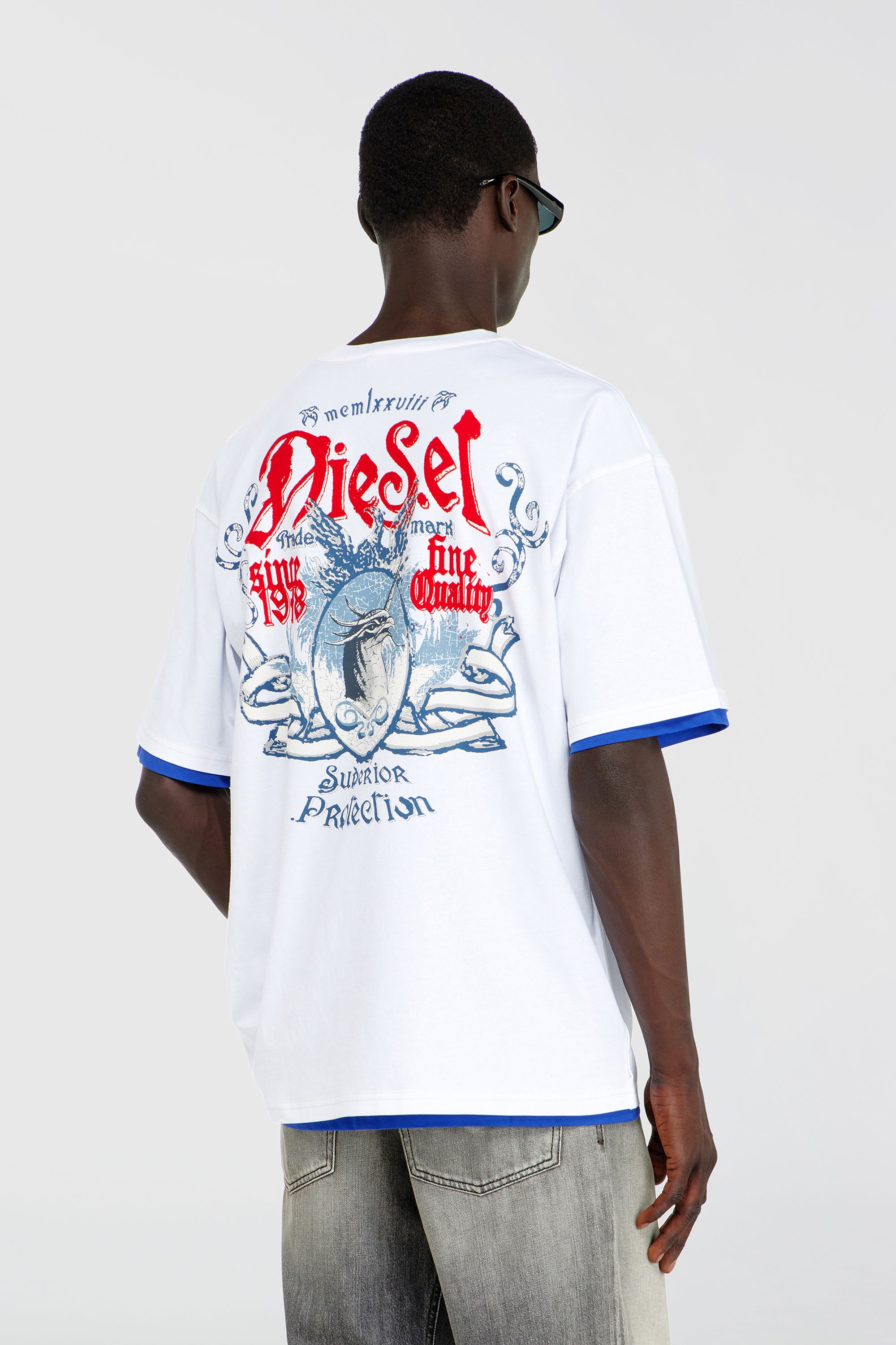 Diesel - T-BOXT-AA2, Herren Baumwoll-T-Shirt mit Flock-Print in Wei&szlig; - 4