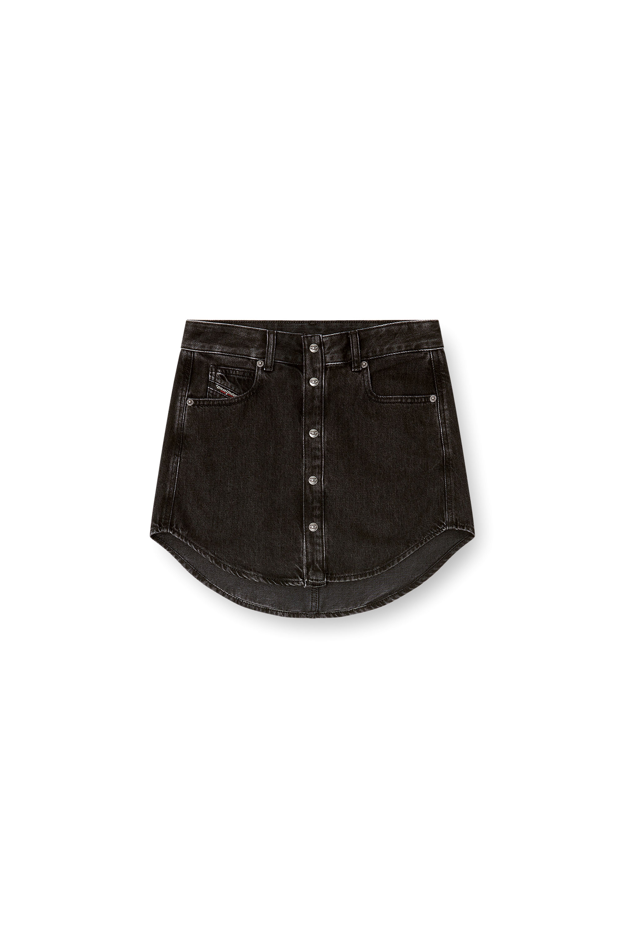 Diesel - DE-ARD, Damen Jeansrock mit Knöpfen. in Schwarz - 3