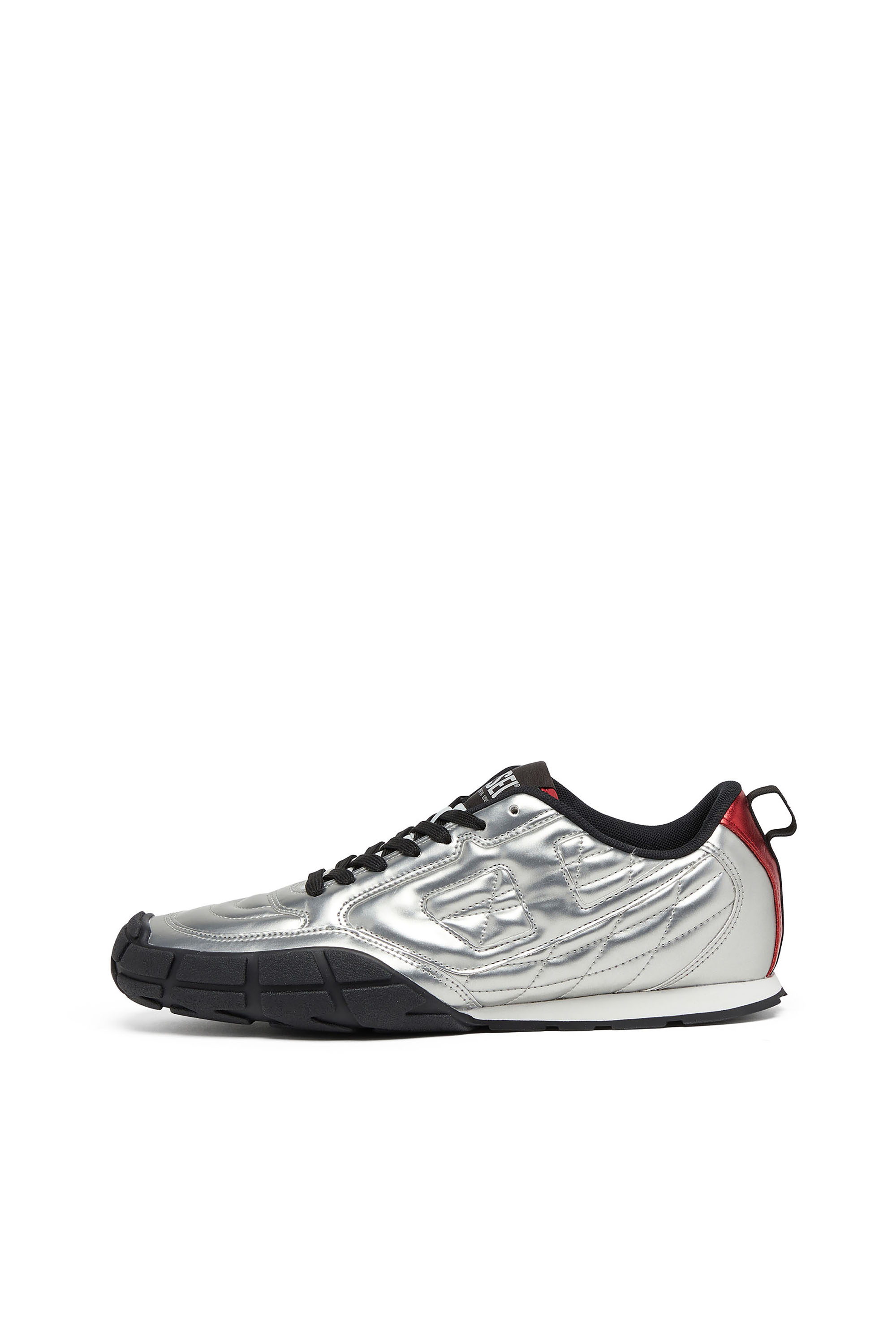 Diesel - S-PAGODHA LOW, Herren S-Pagodha-Quilted metallische Sneakers in Silber/Schwarz - 2