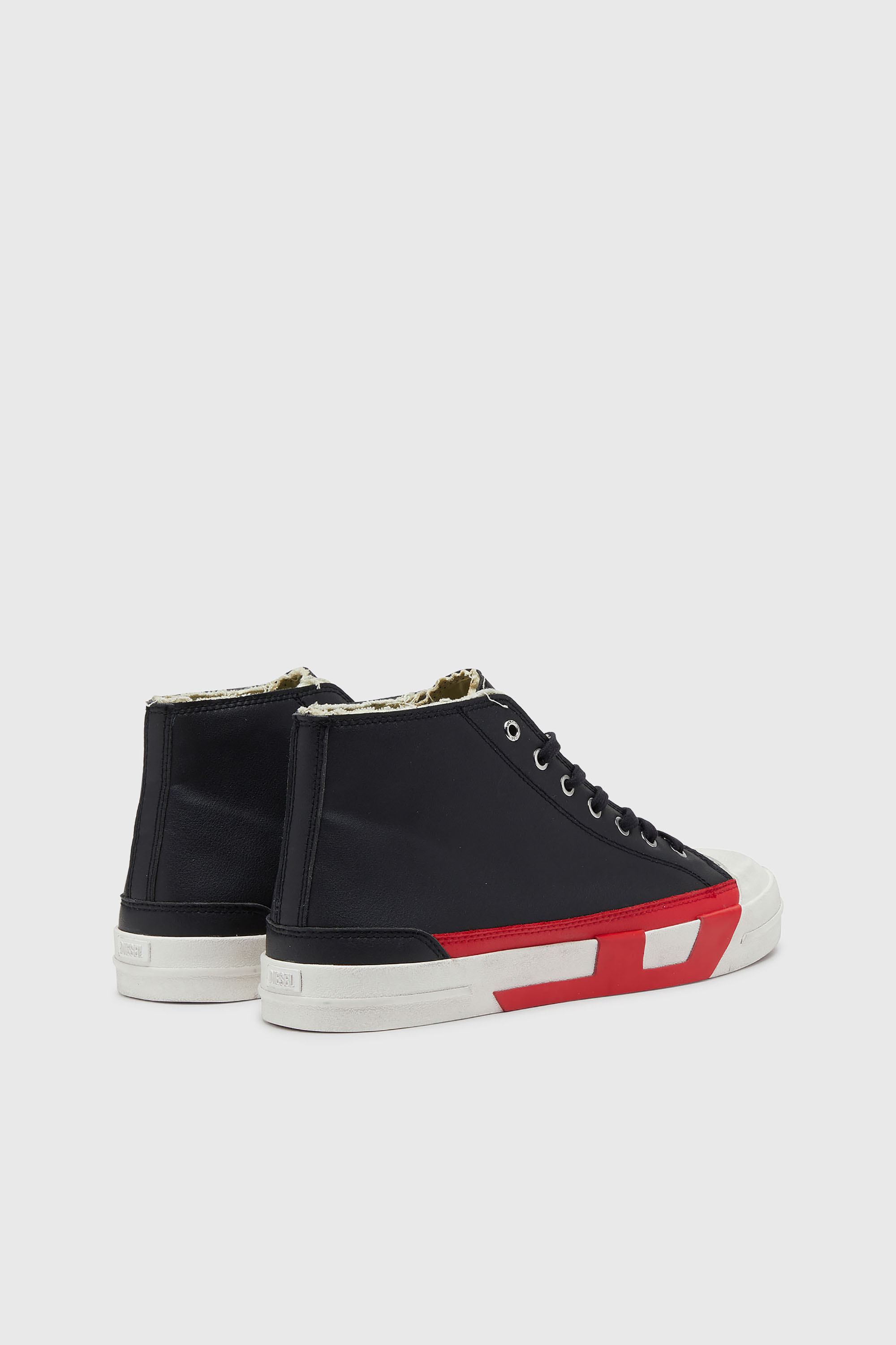 Diesel - S-D-VERSE MID II, Herren S-D-Verse- Vulkanisierte Schuhe mit D-Logo in Schwarz/ Rot - 3