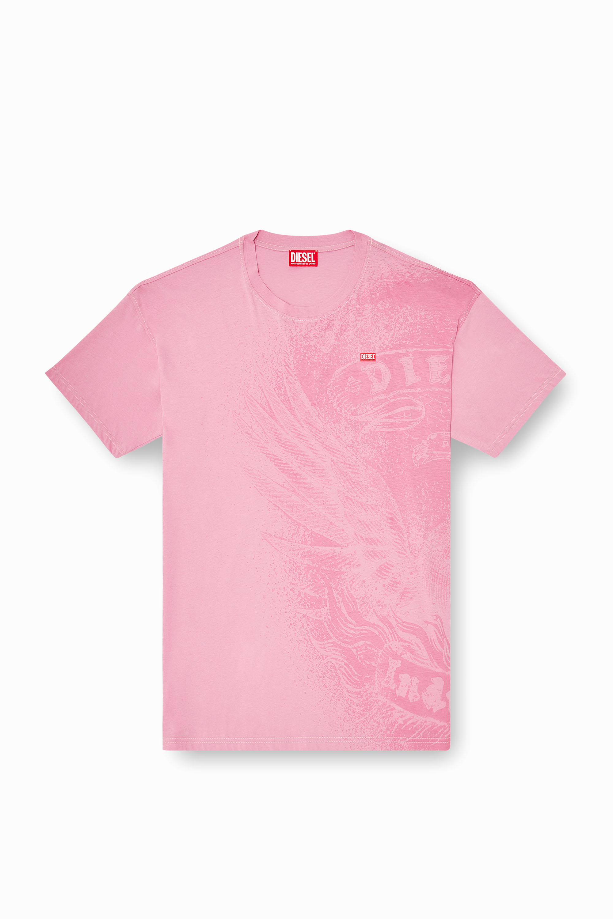Diesel - T-BOXT-AA3, Herren Locker geschnittenes T-Shirt mit Pigmentdruck in Rosa - 3