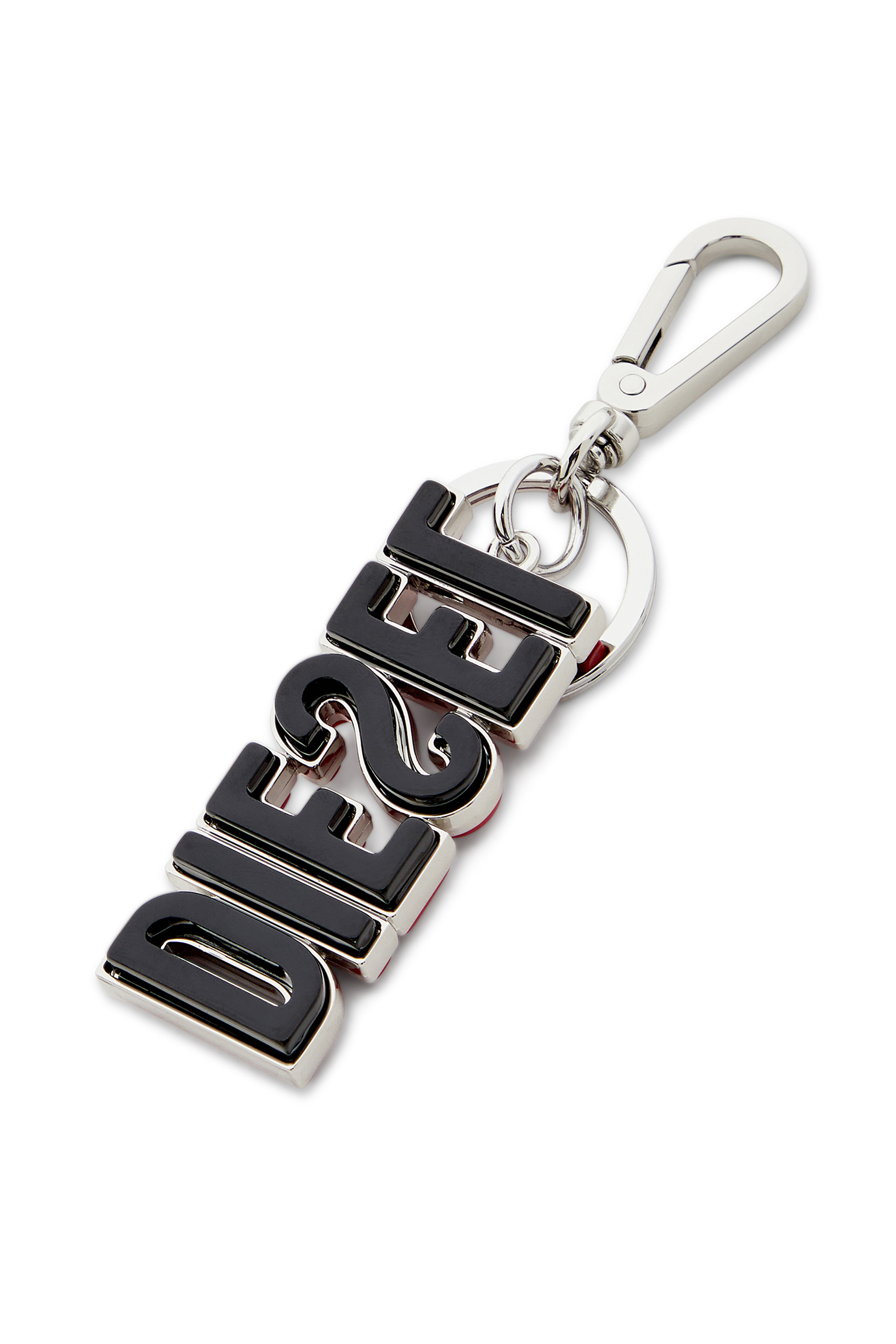 Diesel - DSL 3D KEY RING, Herren DIESEL-Schlüsselring aus Metall und Harz in Schwarz/Rot - 3