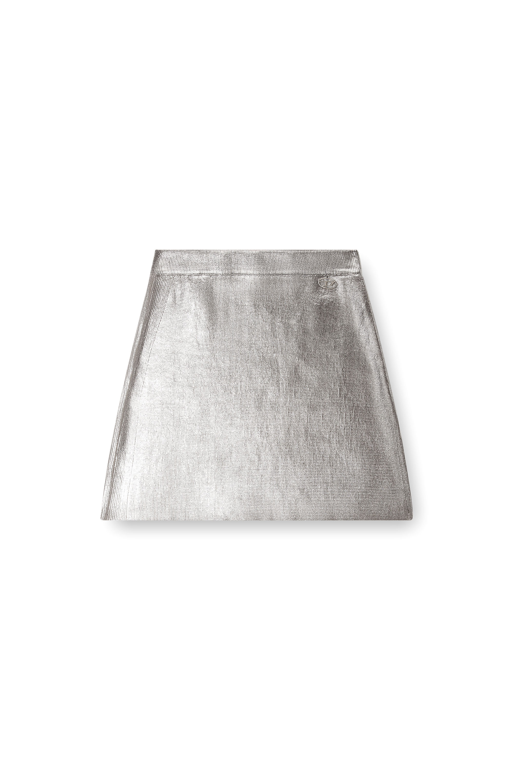 Diesel - M-ISI, Damen Minirock aus Metallic-Baumwolle in Grau - Image 3