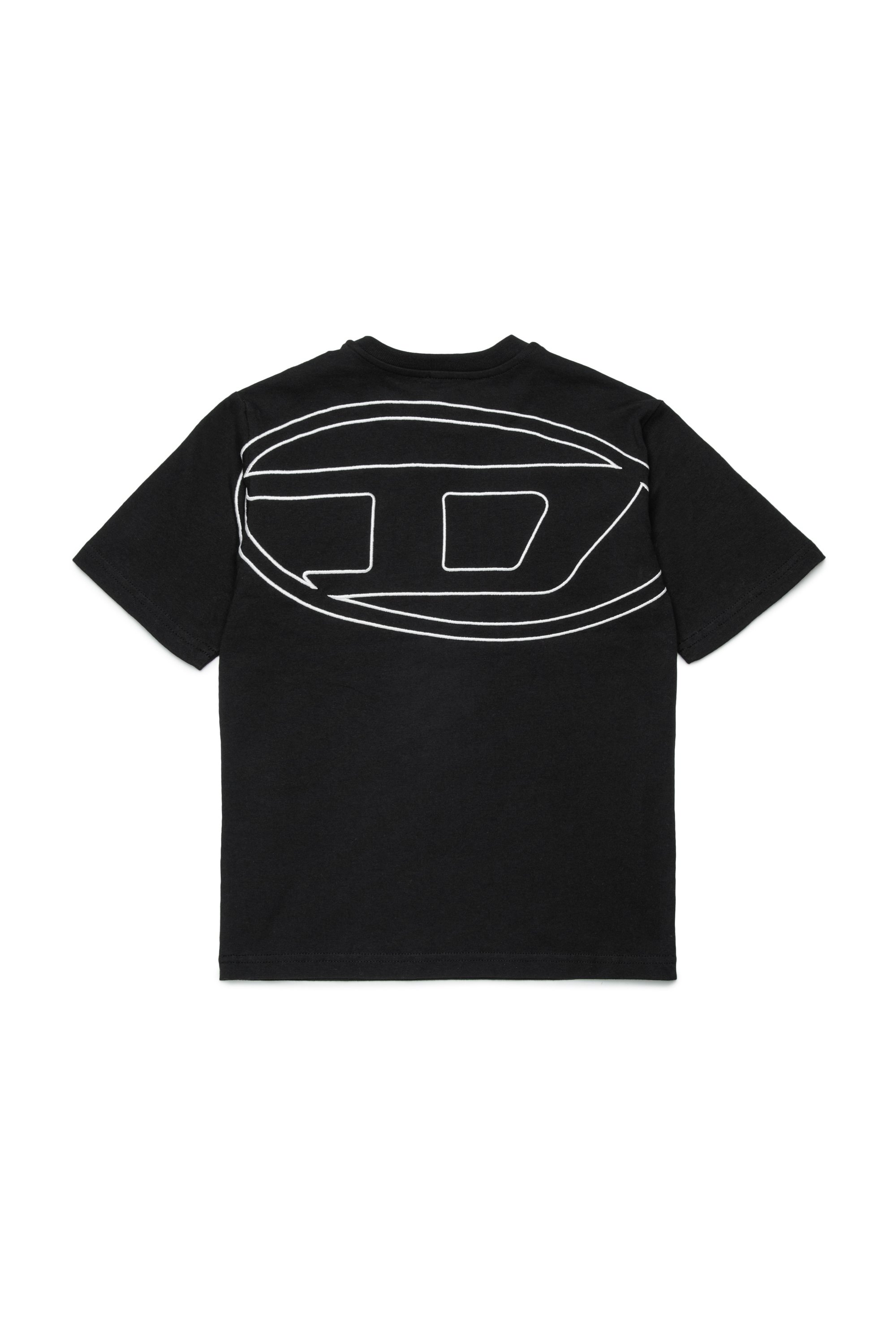 Diesel - TBOGGYMEGOVALD OVER, Herren T-Shirt mit großer Oval D-Stickerei in Schwarz - 2