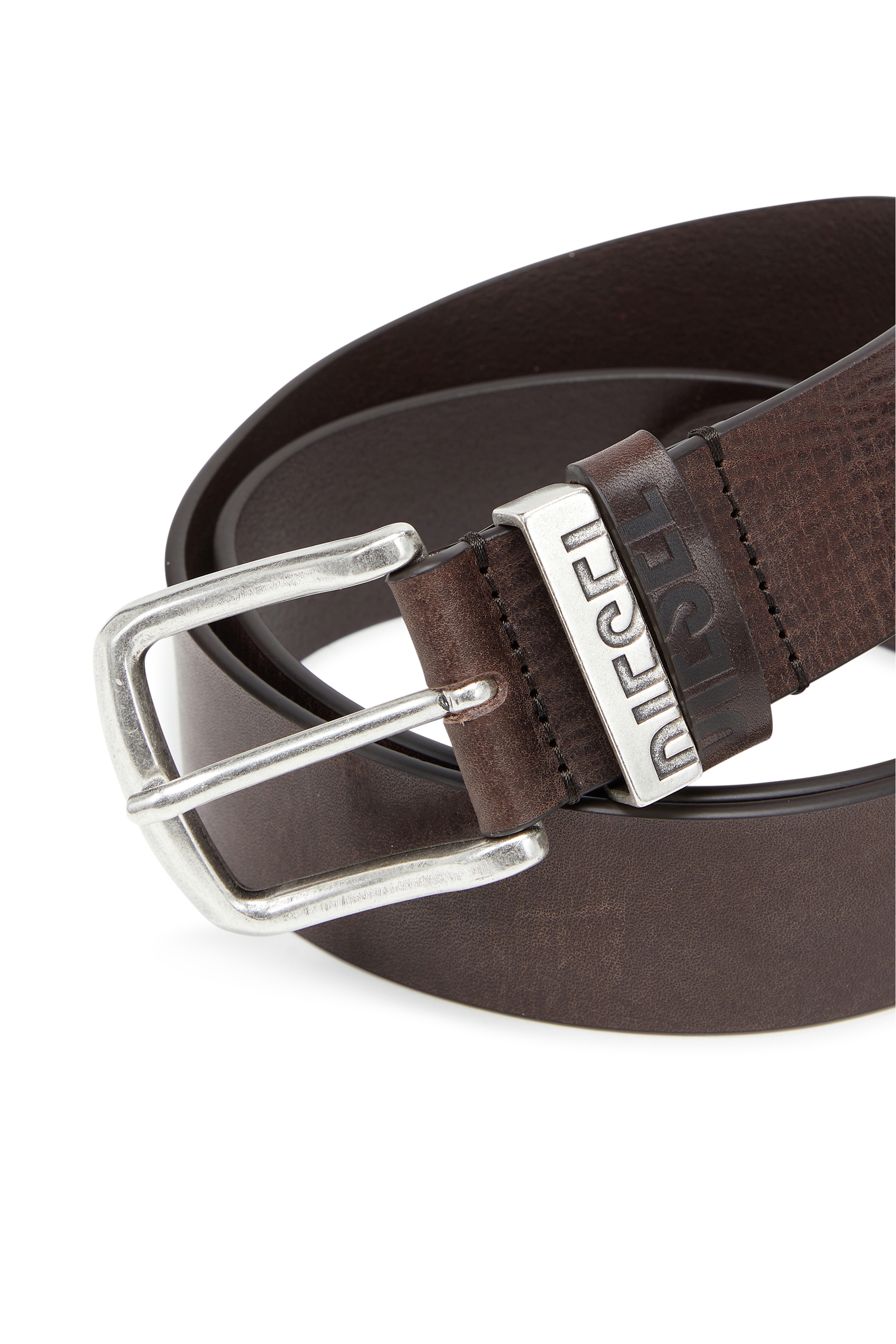 Diesel - B-VISIBLE, Herren 3.9cm G&uuml;rtel mit Kontrastschlaufen in Braun - 3