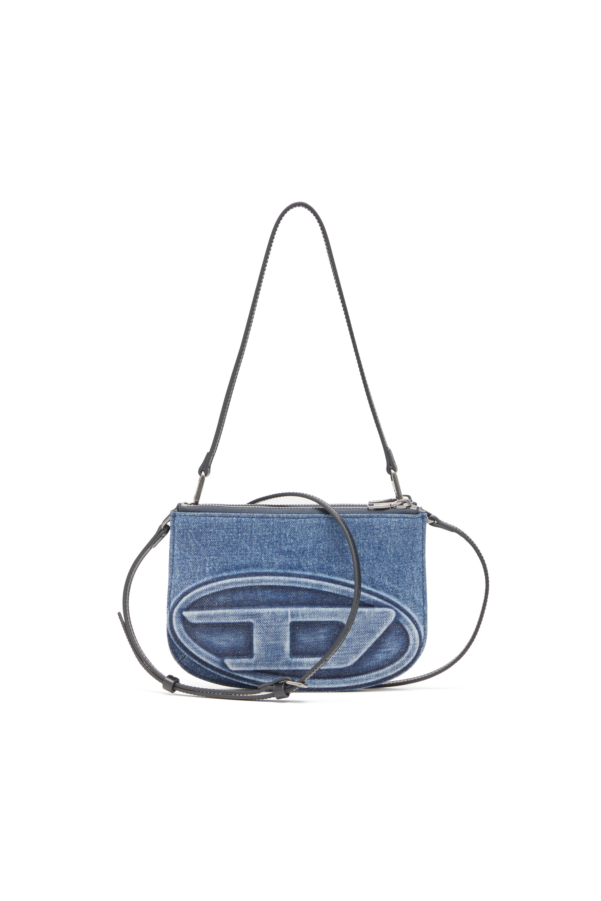 Diesel - 1DR TWIN, Damen 1DR Twin-Schultertasche mit zwei Fächern aus solarisiertem Denim in Blau - 1
