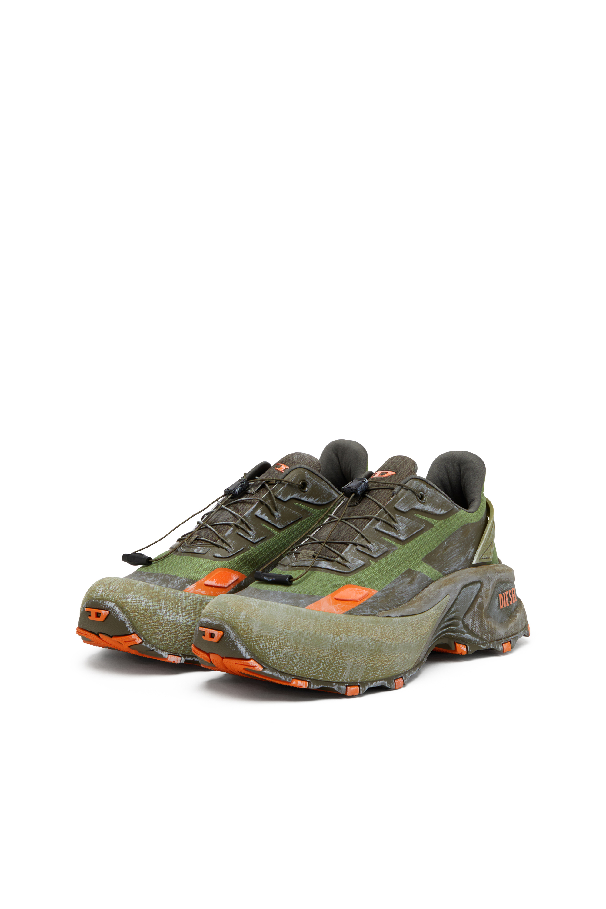 Diesel - D-CAGE RUNNER, Herren Cage-Sneakers in Grün/Orange - 8